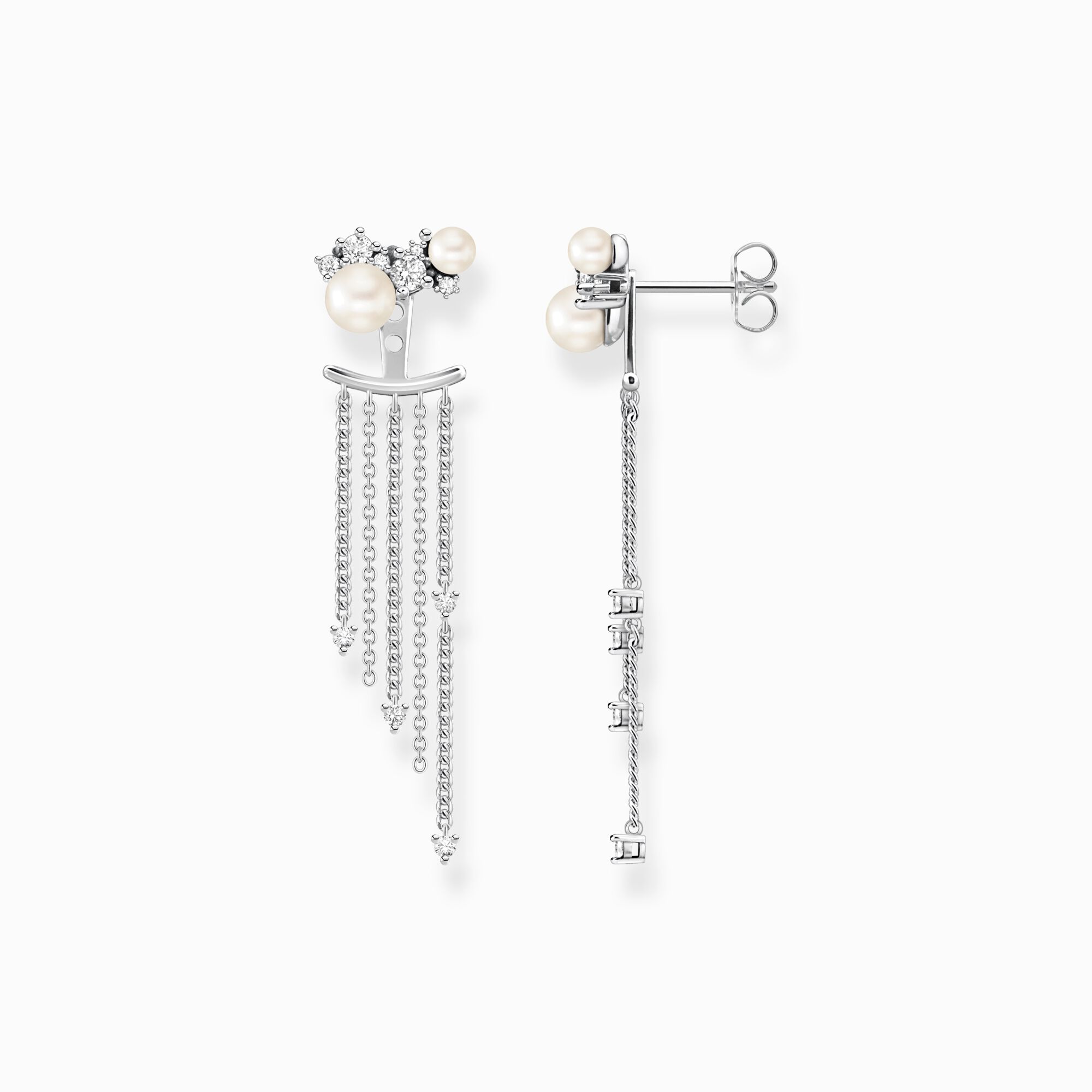 Earring pearl with winter sun rays silver from the  collection in the THOMAS SABO online store