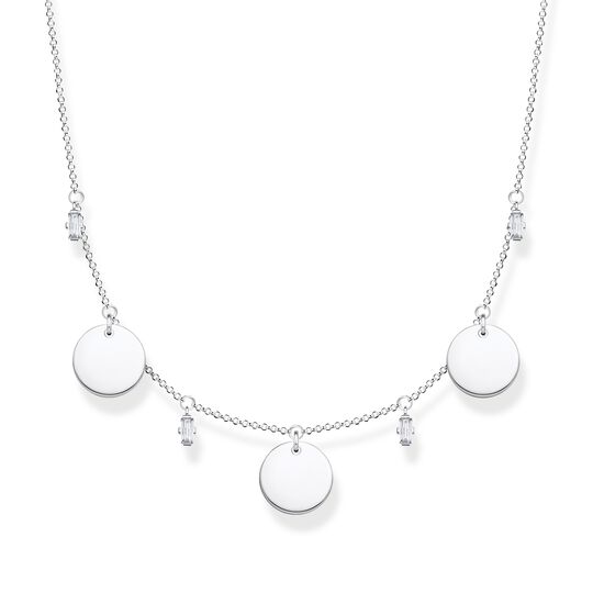 Necklace with three discs and white stones silver from the  collection in the THOMAS SABO online store