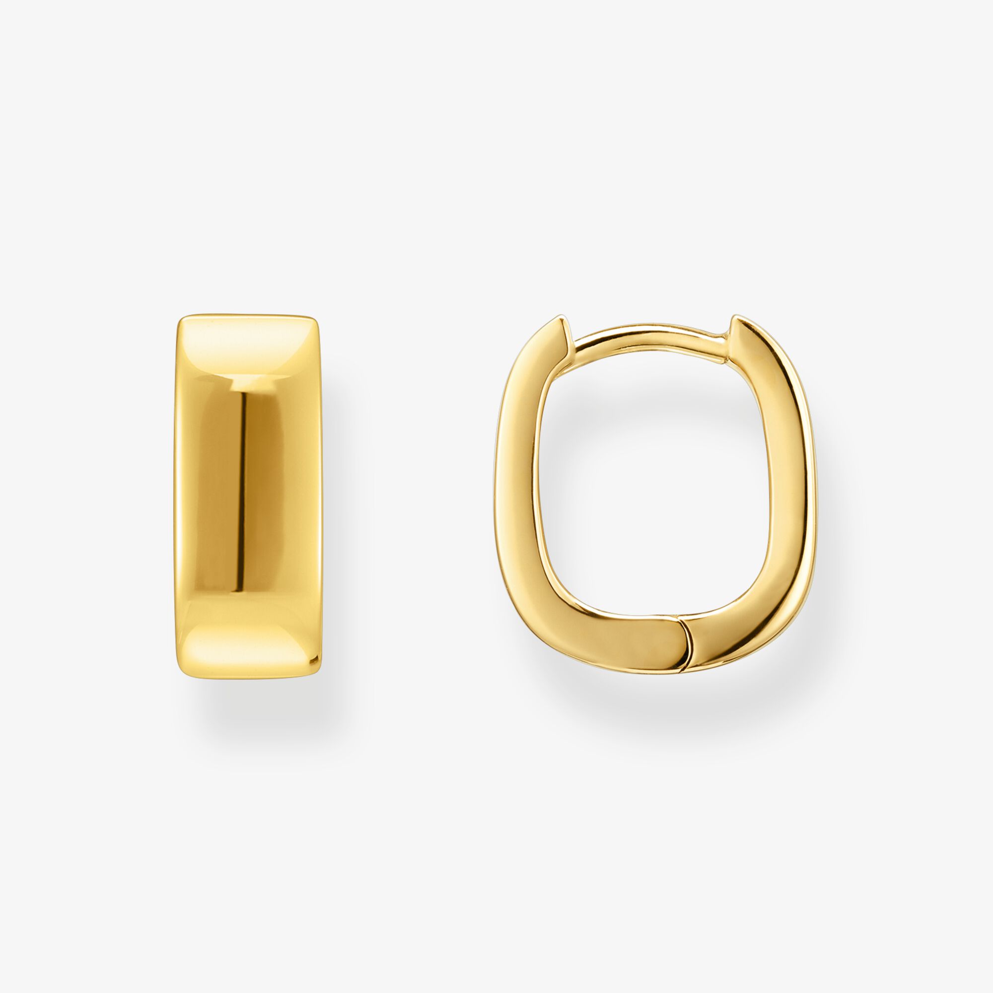 THOMAS SABO Små guldpläterade örhängen i vinkelform, 925 sterlingsilver guldpläterat gult guld, Storlek: one size, för damer