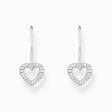 Silver earrings heart-shaped with white zirconia from the  collection in the THOMAS SABO online store