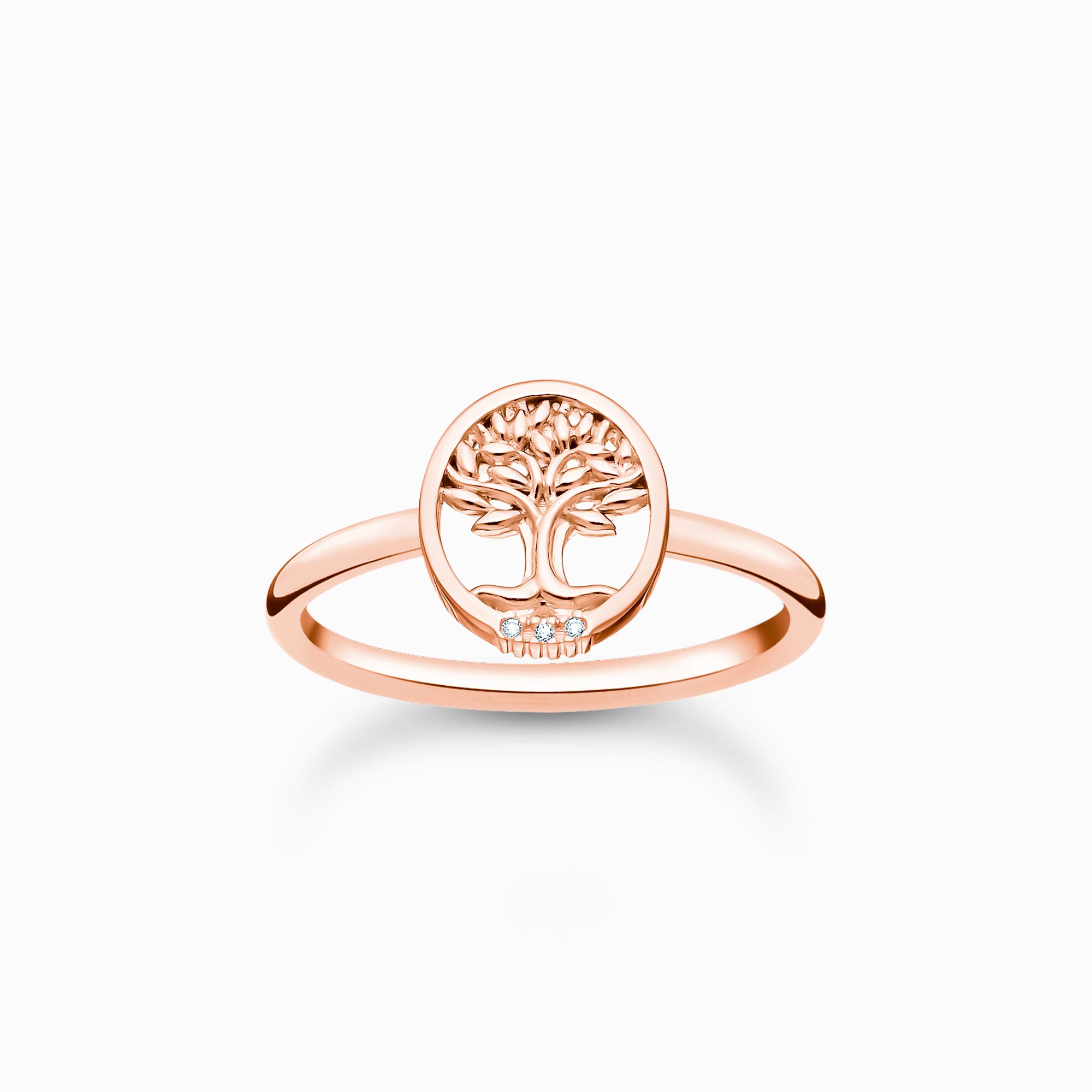 Anillo Tree of Love con piedras blancas oro rosado de la colección Charming Collection en la tienda online de THOMAS SABO
