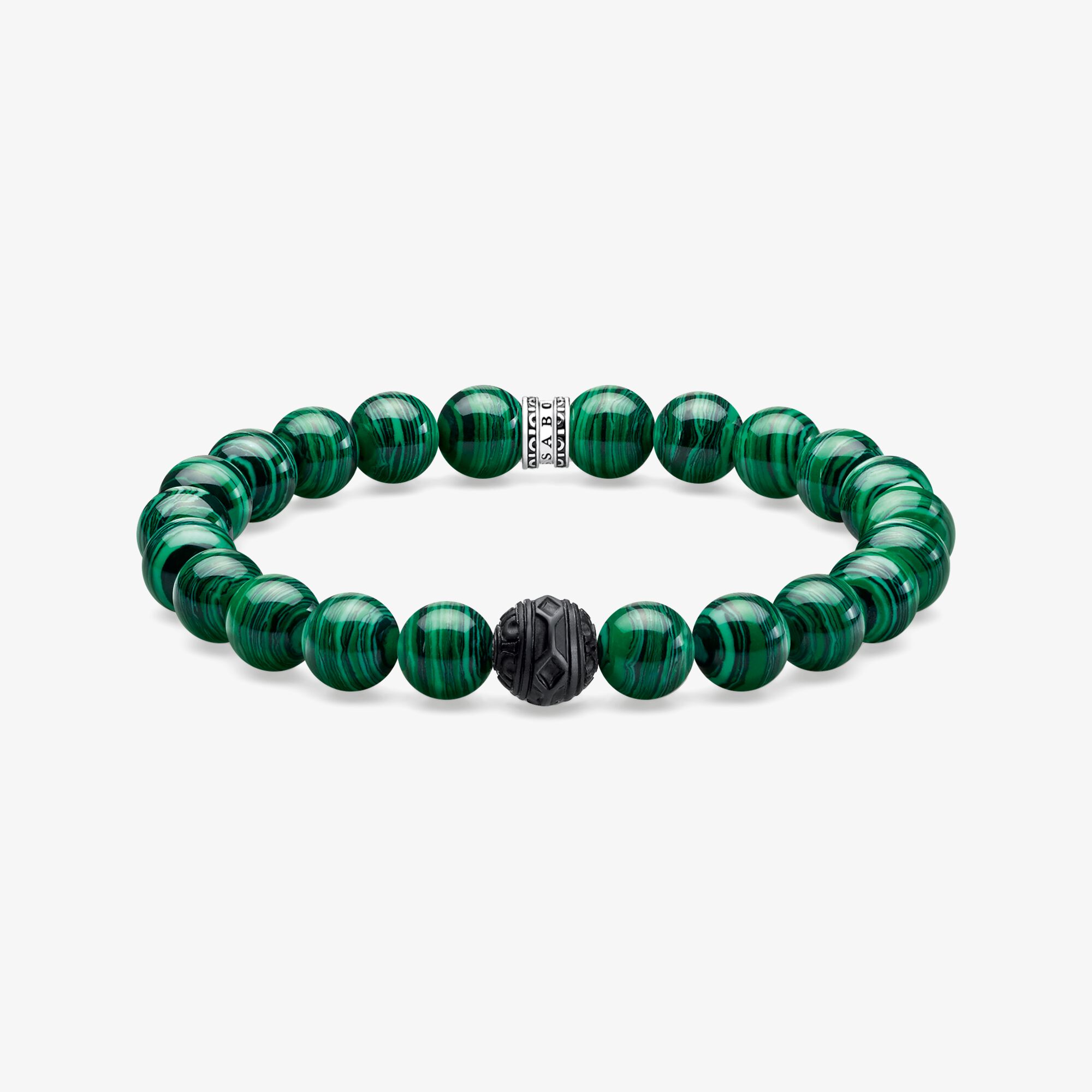 THOMAS SABO Bracelet Black Cat vert, Argent Sterling 925‰, noirci, Taille: 15 cm, Unisex