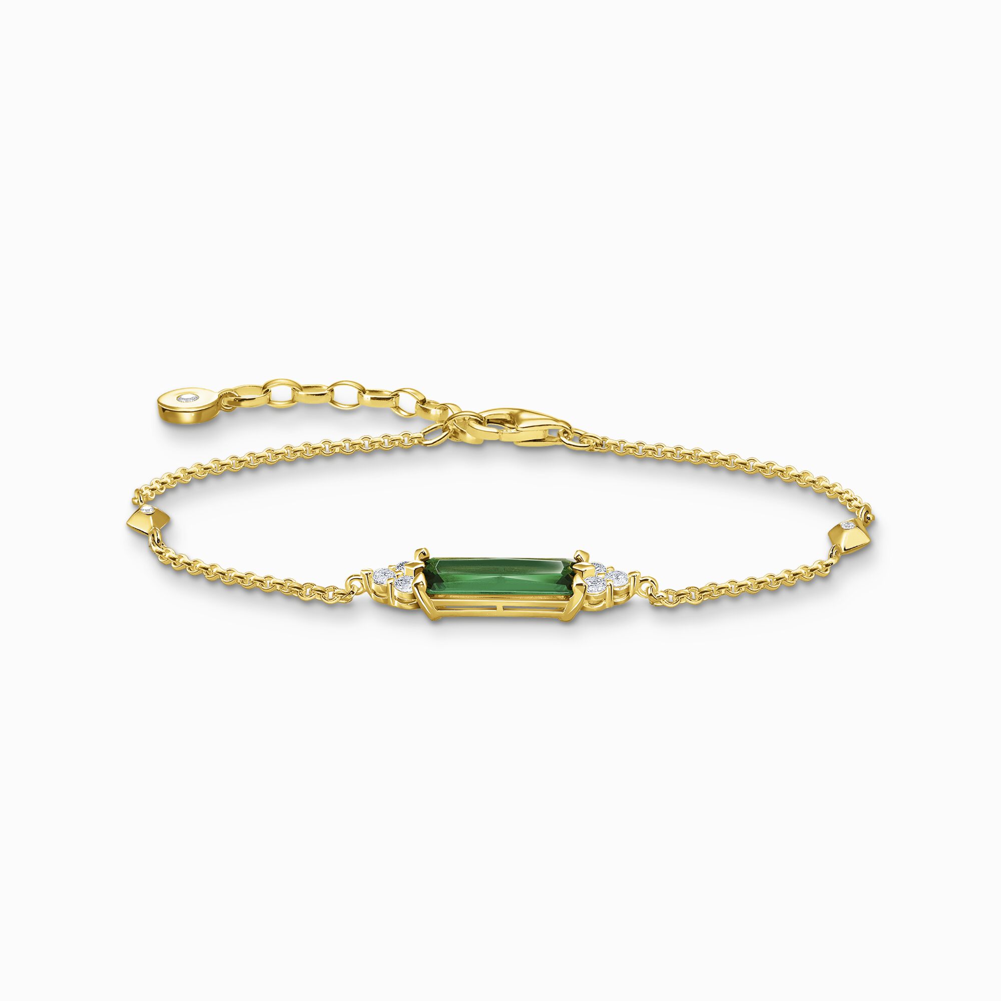 Pulsera con piedras verde y blancas chapado en oro de la colección  en la tienda online de THOMAS SABO