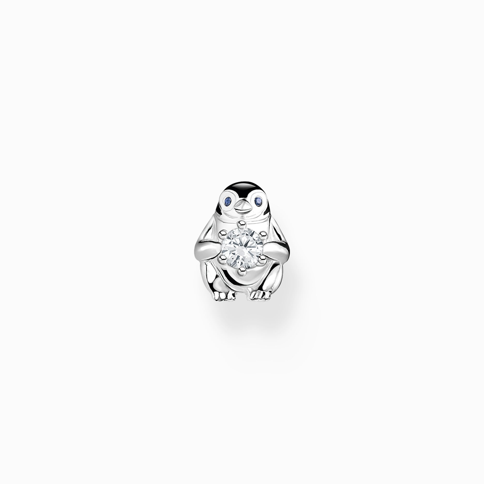 Single ear stud penguin with white stone silver from the Charming Collection collection in the THOMAS SABO online store