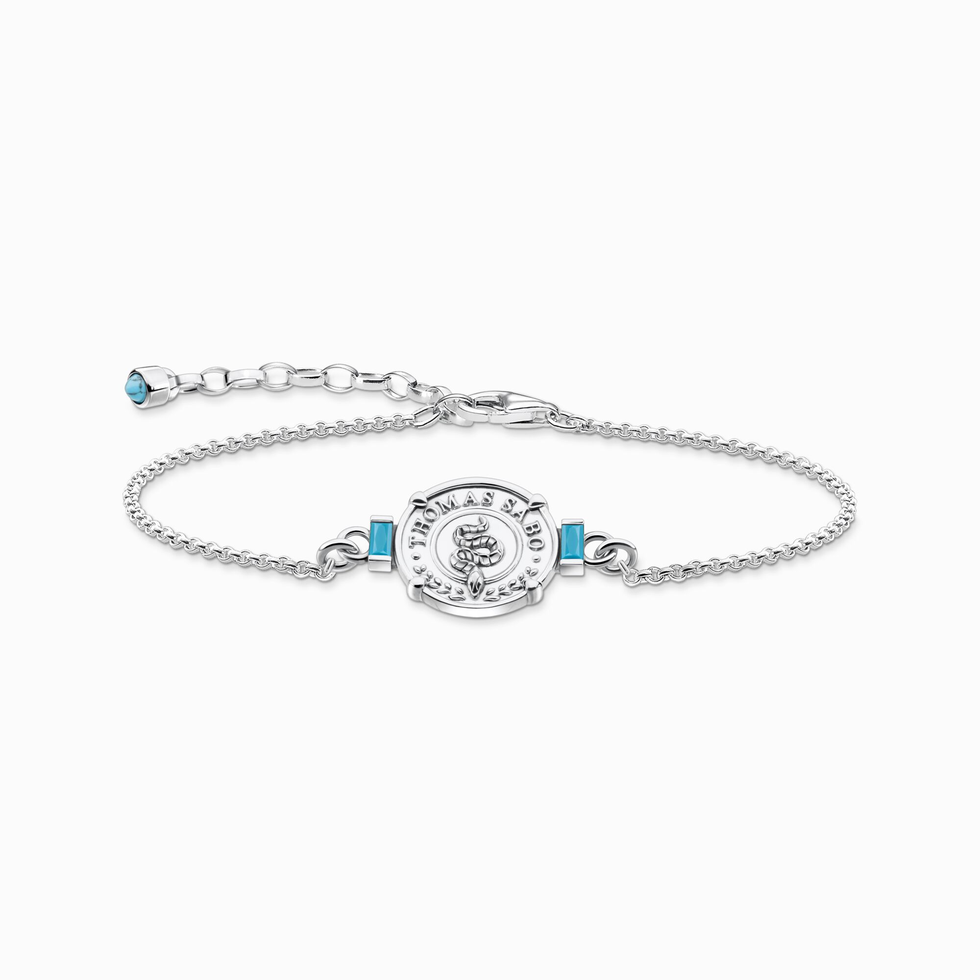 Bracelet snake with turquoise stones silver from the  collection in the THOMAS SABO online store