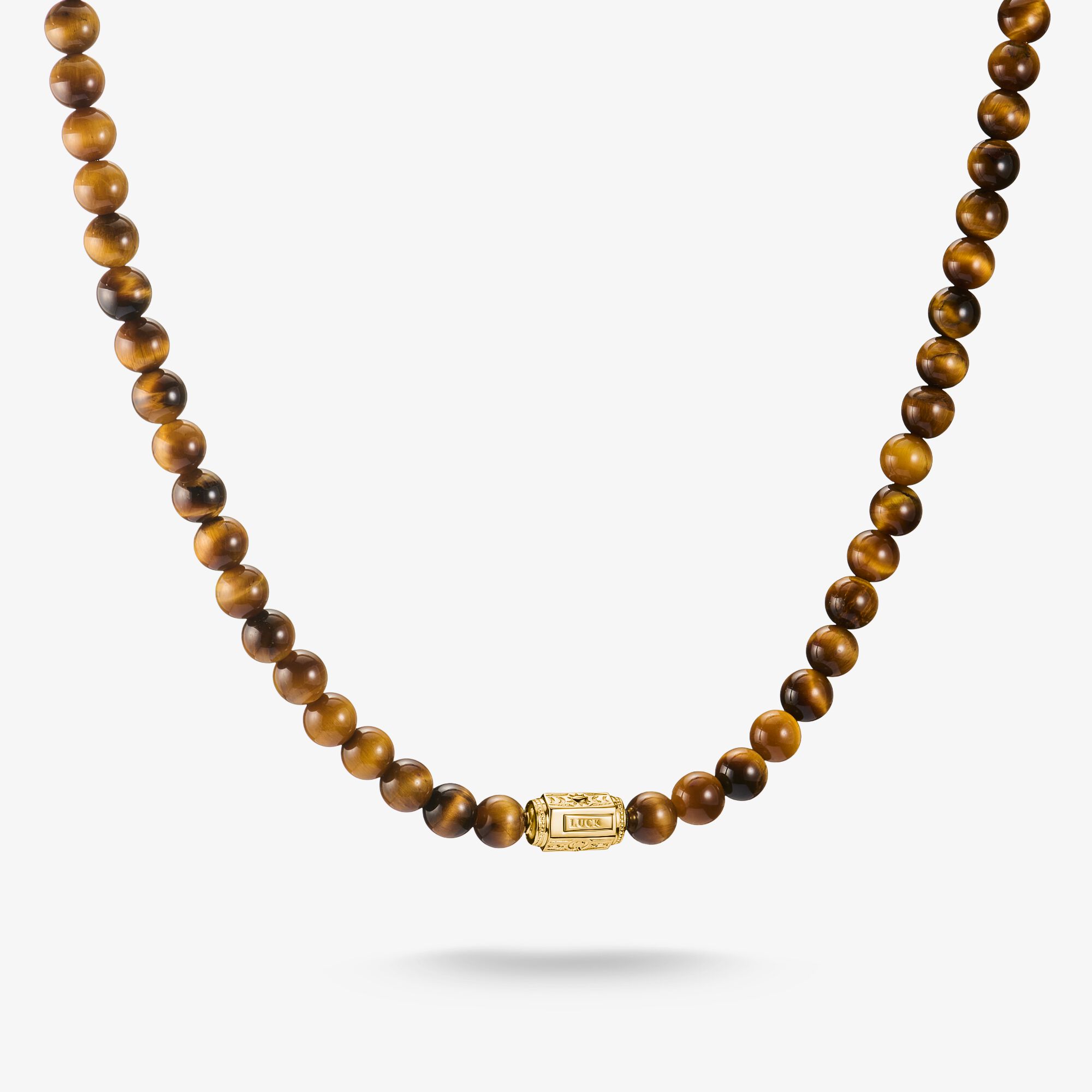 THOMAS SABO Kette Beads mit Tigerauge Elyndra 18k Vergoldung, Sterlingsilber Gelbgold vergoldet, Größe: L55, Damen