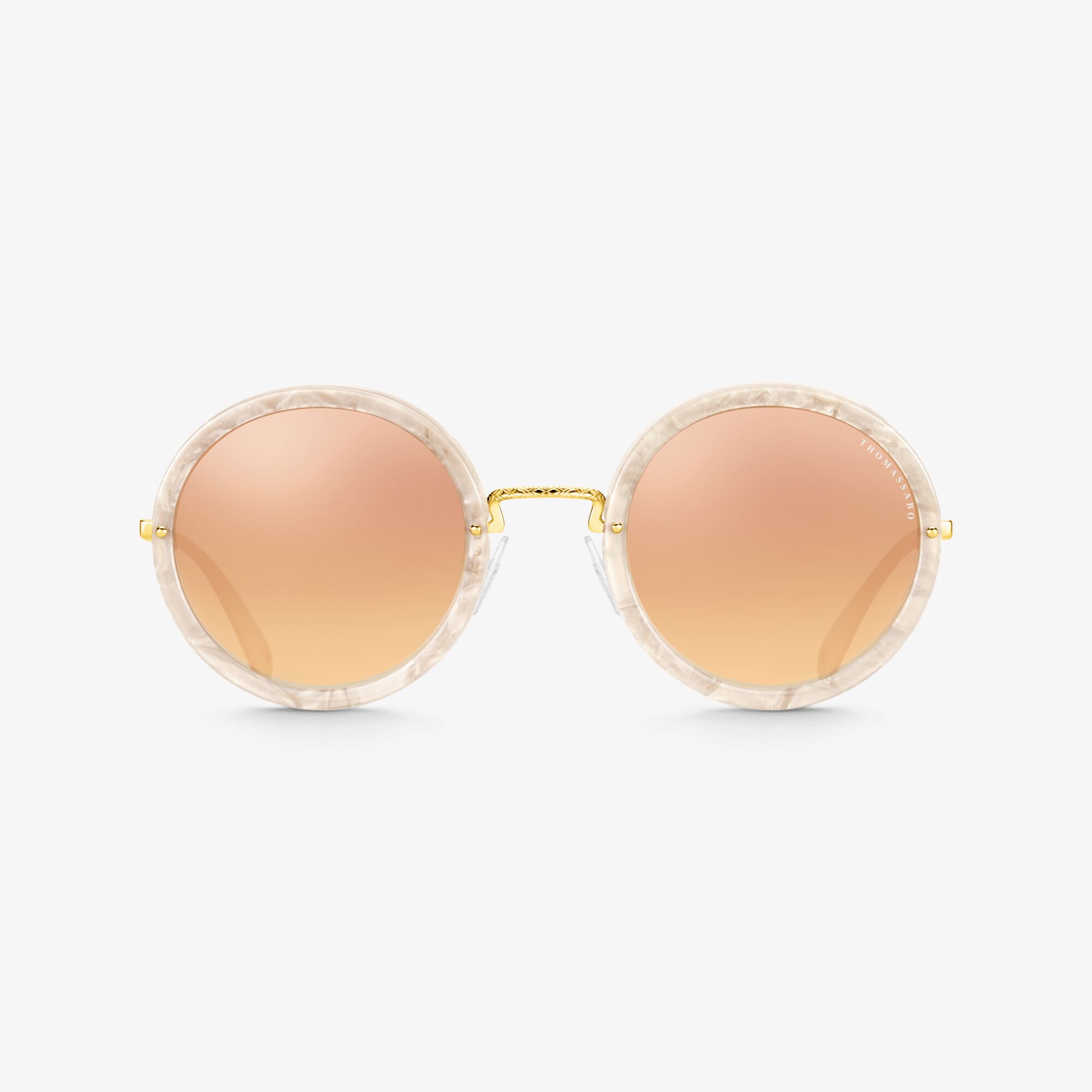 THOMAS SABO Lunettes de soleil Romy rondes ethnique effet miroir 188, Taille: A, pour femme