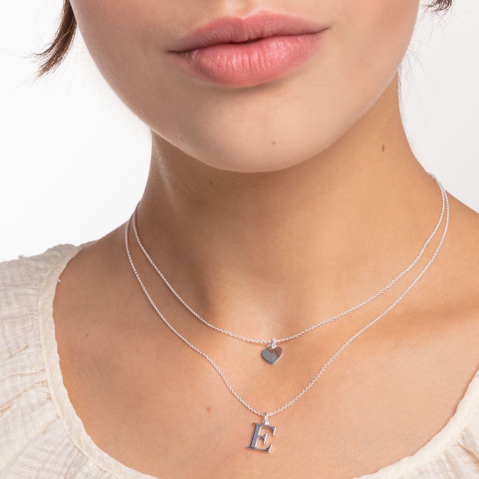 silver – THOMAS 38cm Heart SABO necklace in