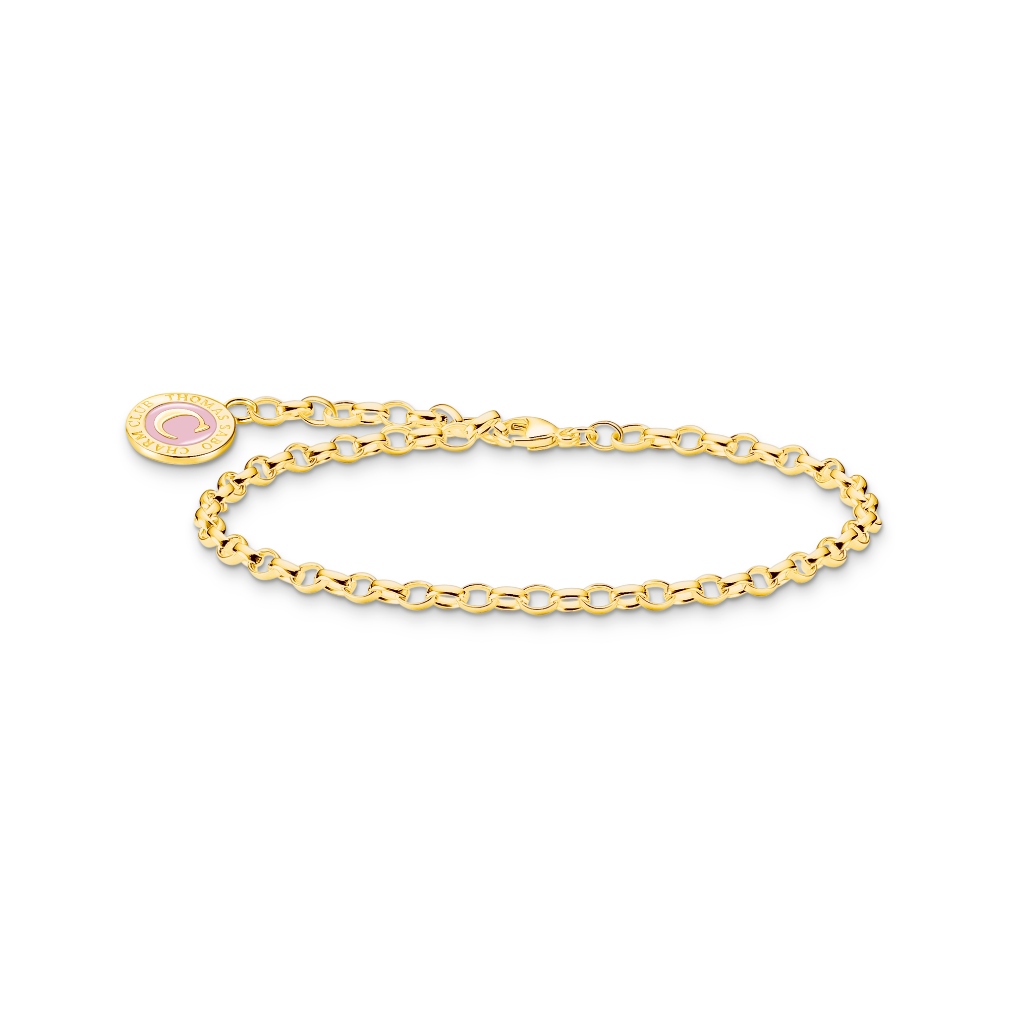 Thomas Sabo Charm-Armband mit pinkem Coin vergoldet gelbgoldfarben X2088-427-39-L13