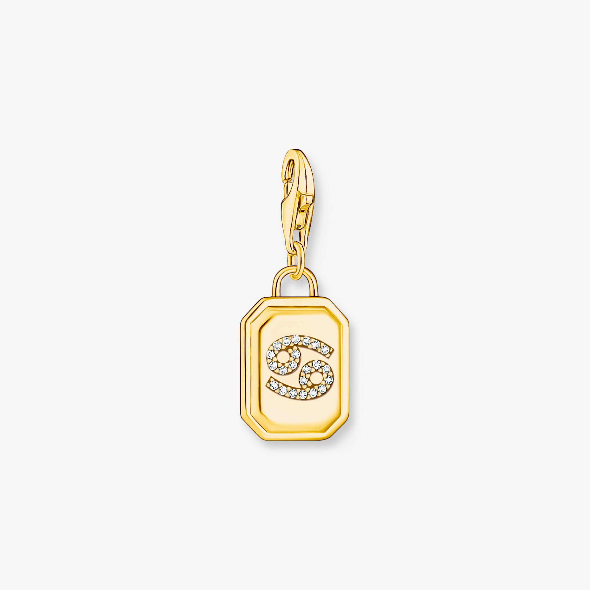 THOMAS SABO Charm-Anhänger Sternzeichen Krebs mit Steinen vergoldet, Sterlingsilber Gelbgold vergoldet, Größe: one size, Damen