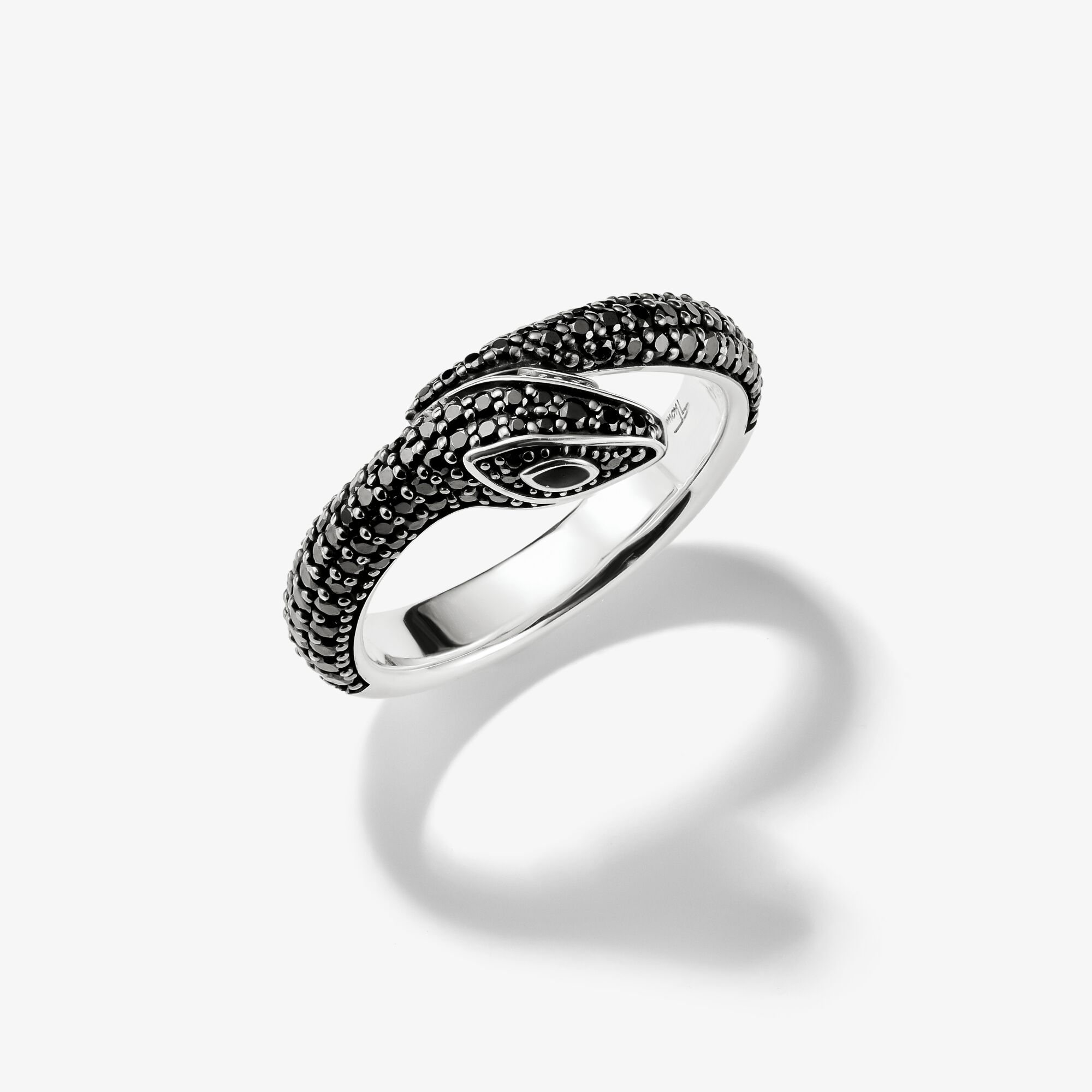 THOMAS SABO Svart silvering med svart zirkonia, 925 sterlingsilver, Storlek: 50, för damer