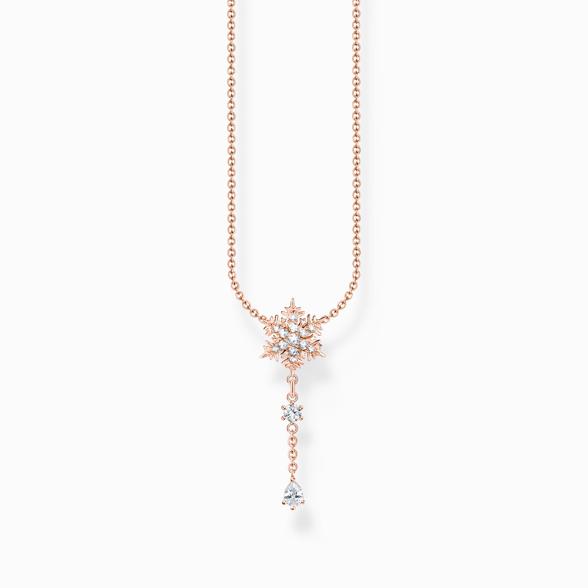 Necklace snowflake with white stones rose gold from the Charming Collection collection in the THOMAS SABO online store