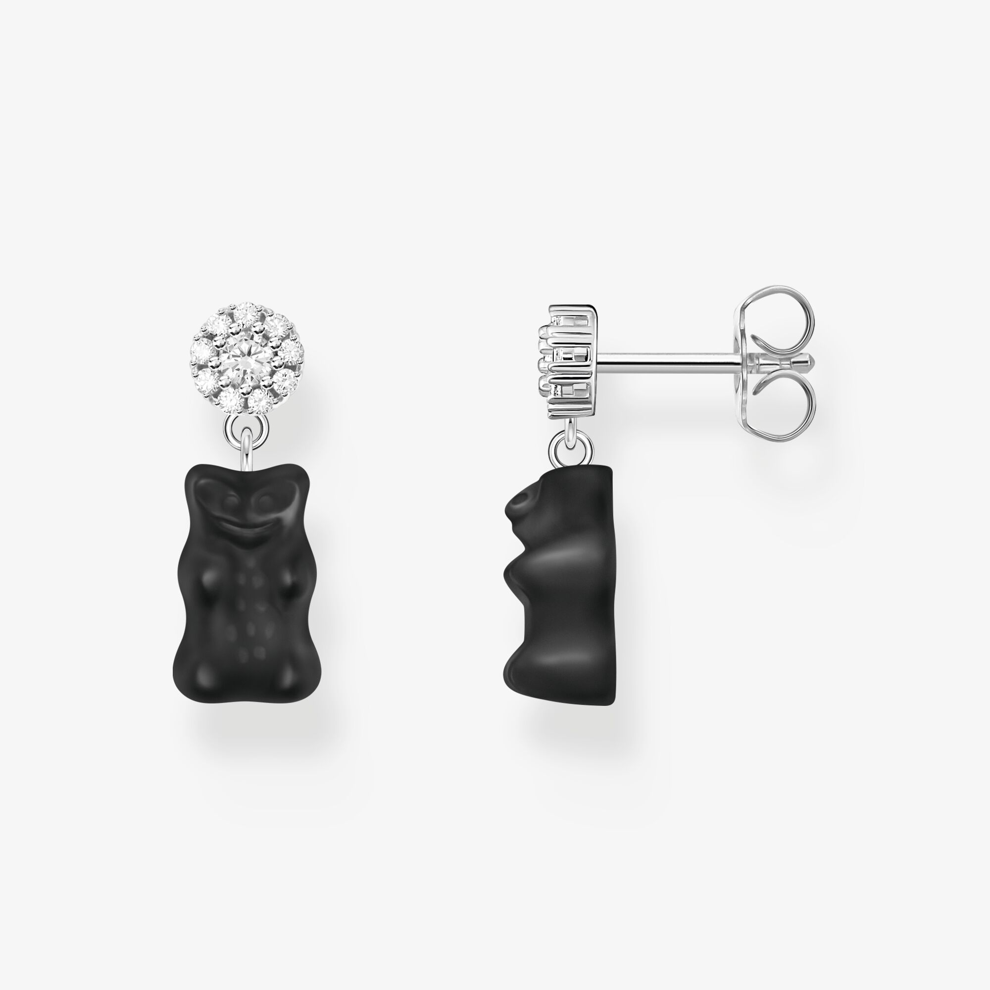 THOMAS SABO Ohrstecker mit schwarzen Goldbären Silber, Sterlingsilber , Größe: one size, Damen