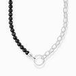 Charm necklace with black onyx beads and chain links silver from the Charm Club collection in the THOMAS SABO online store