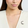 Brooch crescent moon with coloured stones silver from the  collection in the THOMAS SABO online store