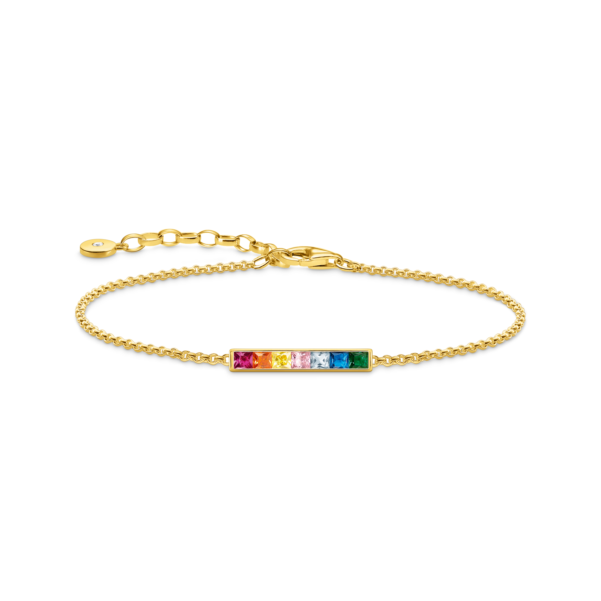 Tennis-Armband bunte Steine gold mehrfarbig Thomas Sabo Damen Accessoires Schmuck Armbänder 