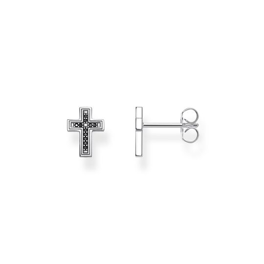 Ear studs cross black from the  collection in the THOMAS SABO online store