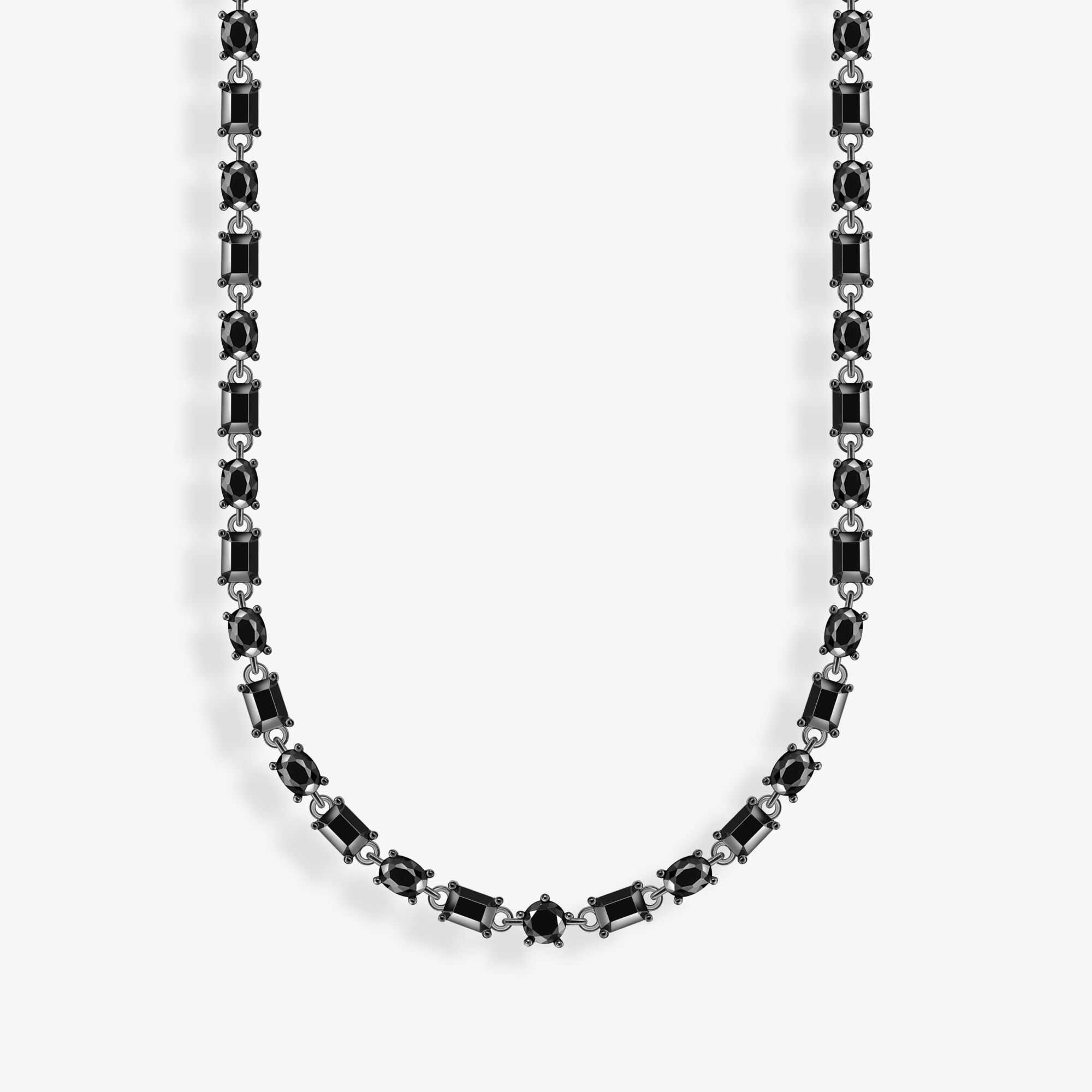 THOMAS SABO Collier étrangleur en argent avec zircon noir, Argent sterling, Taille: 45 cm, femme
