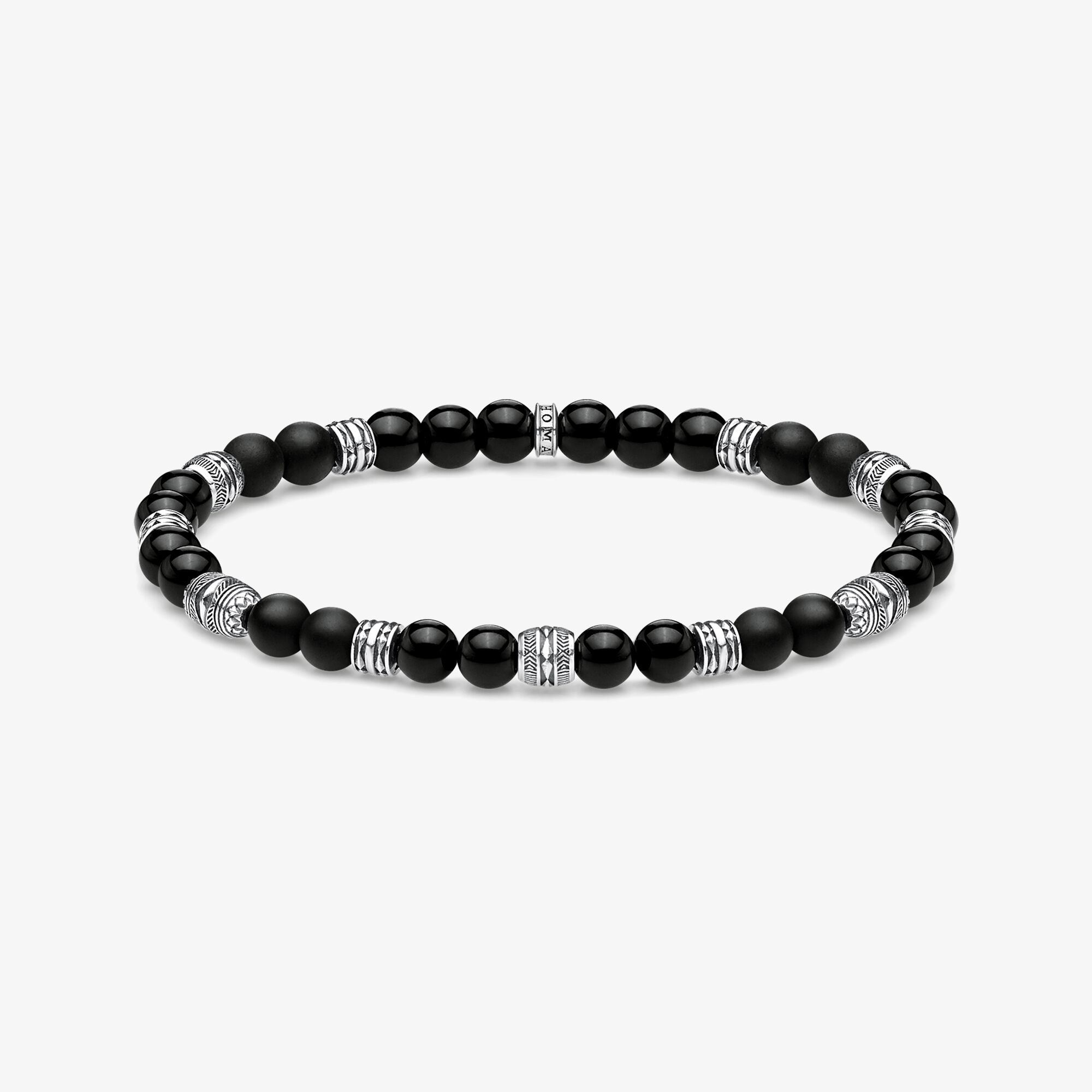 THOMAS SABO Armband talisman svart, 925 sterlingsilver, Storlek: 15 cm, Unisex