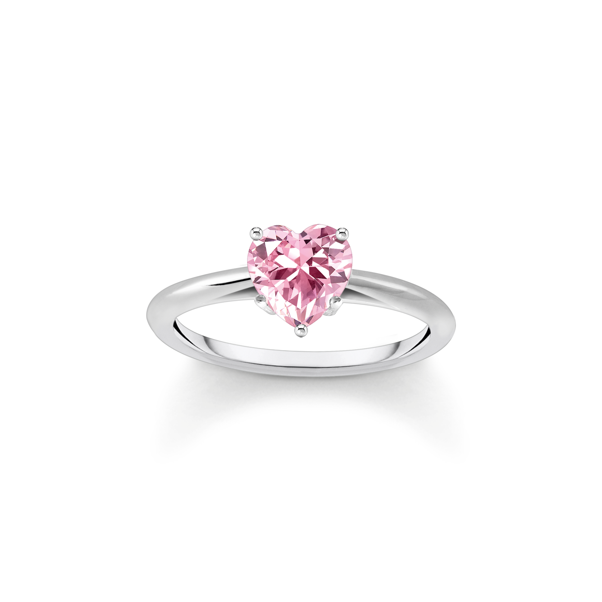 Thomas Sabo Ring mit pinkfarbenem Stein in Herzform Silber pink TR2476-051-9-52