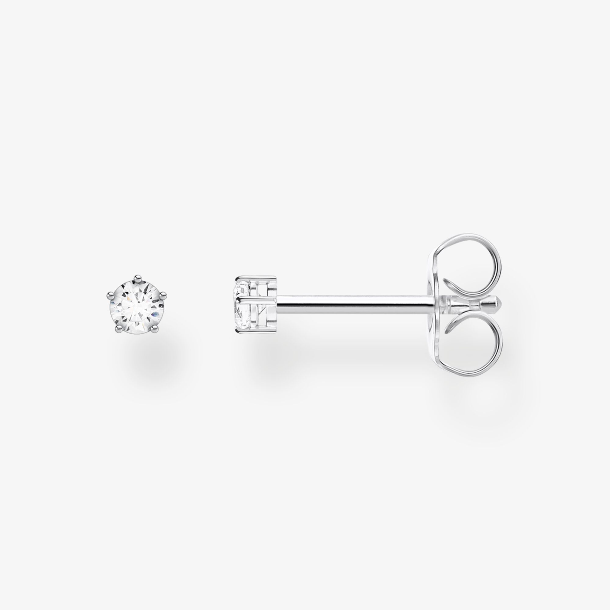 THOMAS SABO Stiftörhängen individuellt vit sten små silver, 925 sterlingsilver, Storlek: one size, för damer