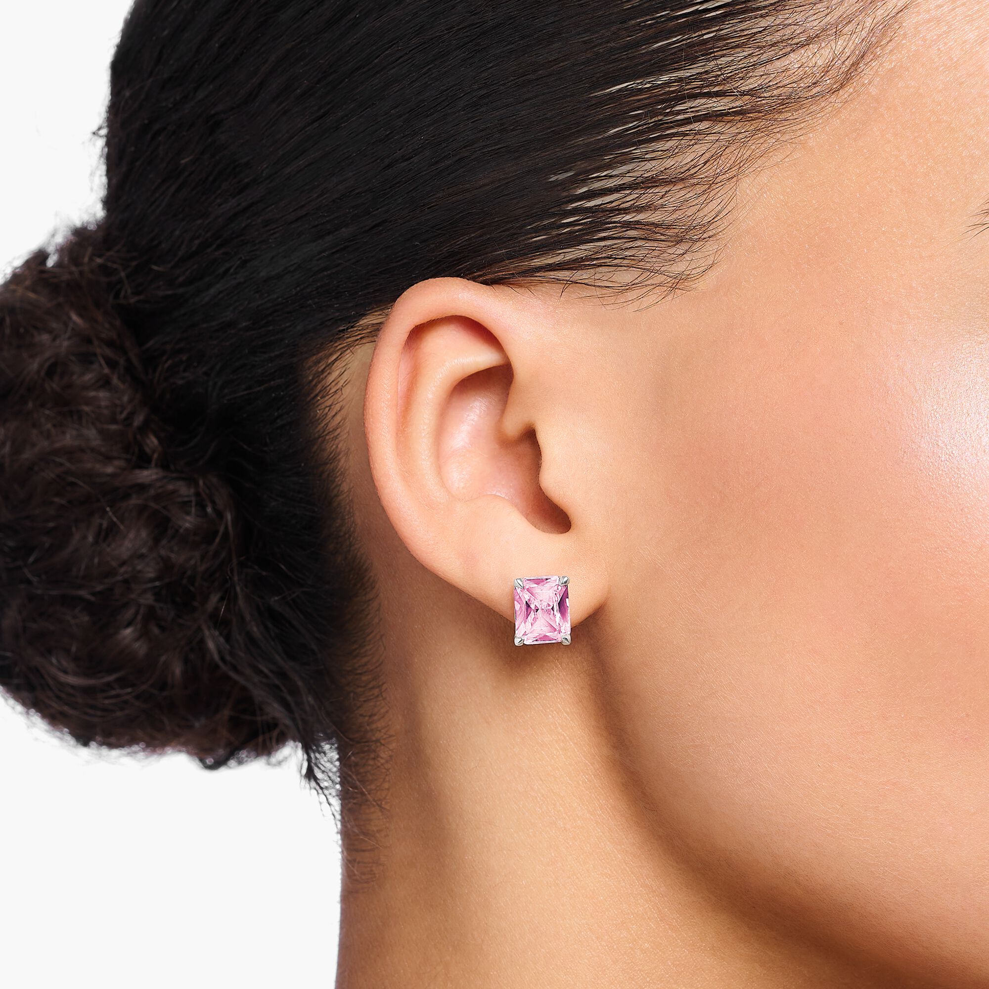 Ohrstecker für Damen, große Steine in Pink | THOMAS SABO