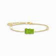 Gold-plated bracelet with green goldbears &amp; freshwater pearl from the Charming Collection collection in the THOMAS SABO online store