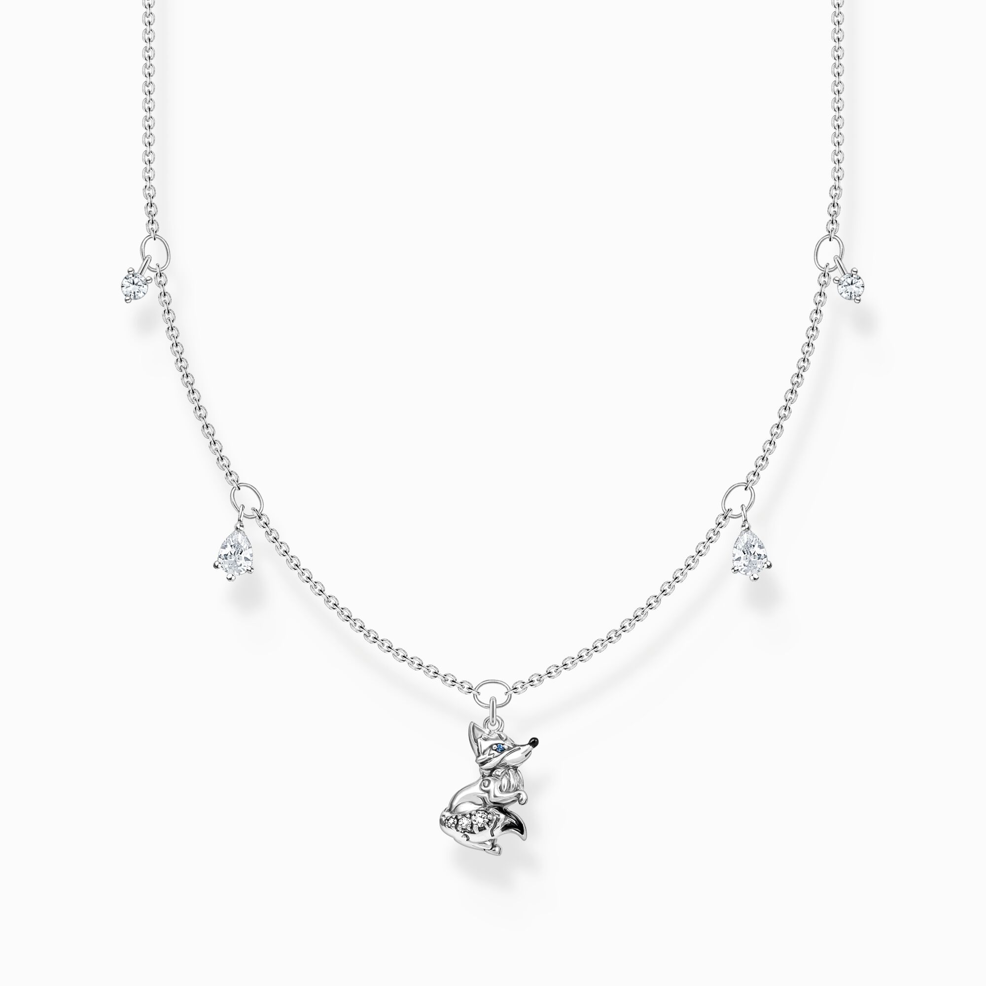 Necklace fox with white stones silver from the Charming Collection collection in the THOMAS SABO online store