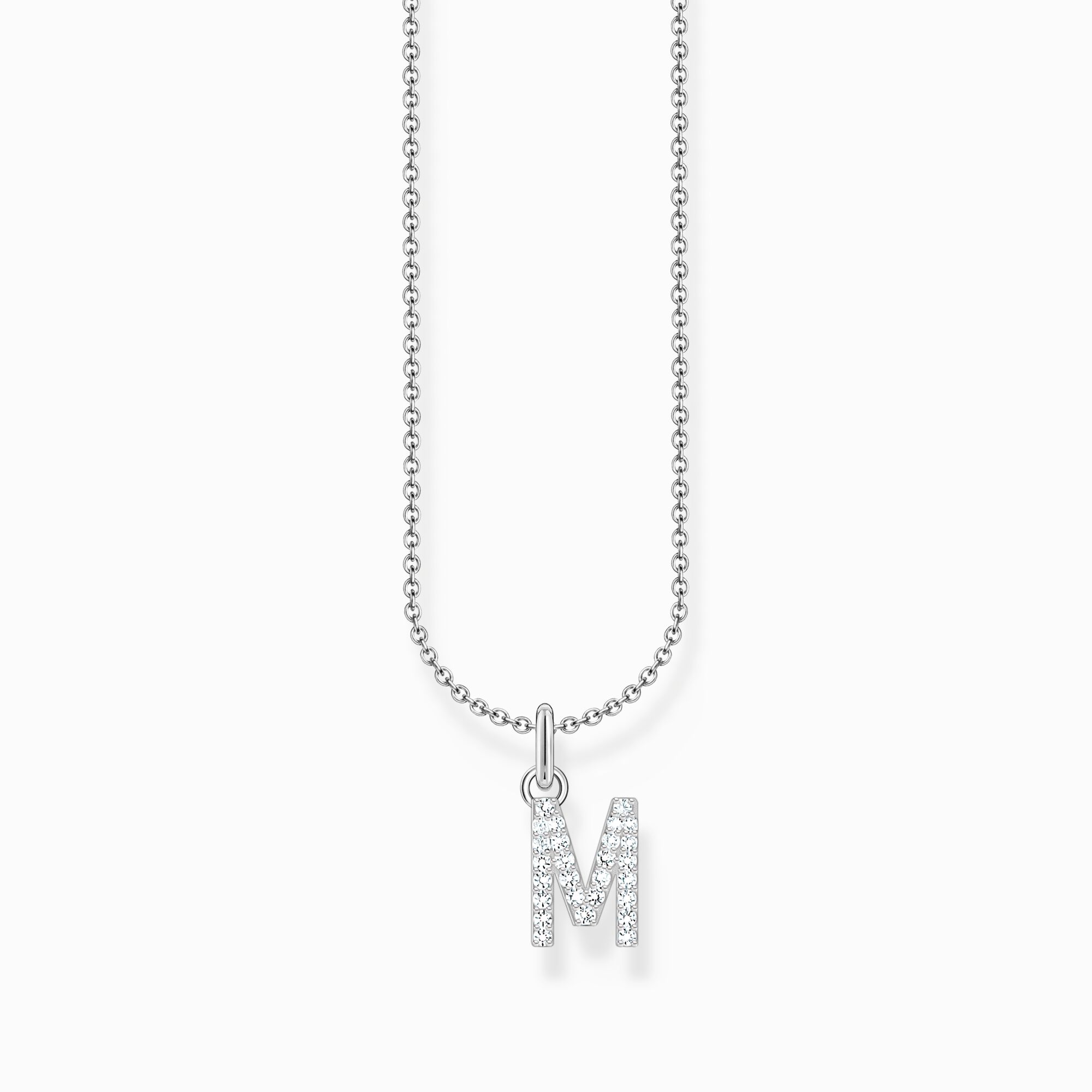 Cadena de plata con colgante de letra M de la colección Charming Collection en la tienda online de THOMAS SABO