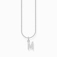 Silver necklace with letter pendant M and white zirconia from the Charming Collection collection in the THOMAS SABO online store