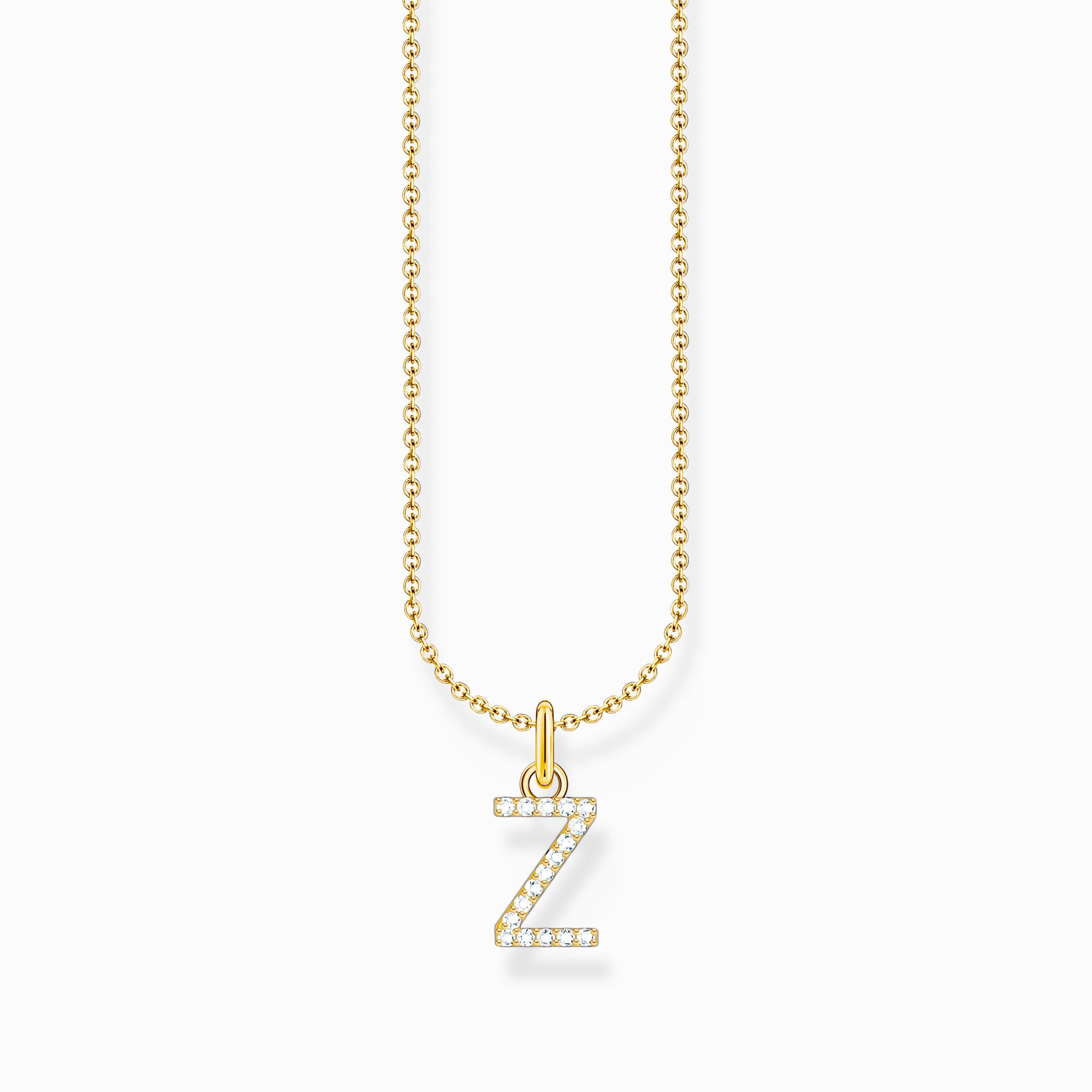 Gold-plated necklace with letter pendant Z and white zirconia from the Charming Collection collection in the THOMAS SABO online store