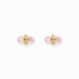 Gold-plated ear studs with hexagonal rose quartz from the  collection in the THOMAS SABO online store