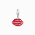 Silver pendant in shape of red kissable lips from the Charm Club collection in the THOMAS SABO online store