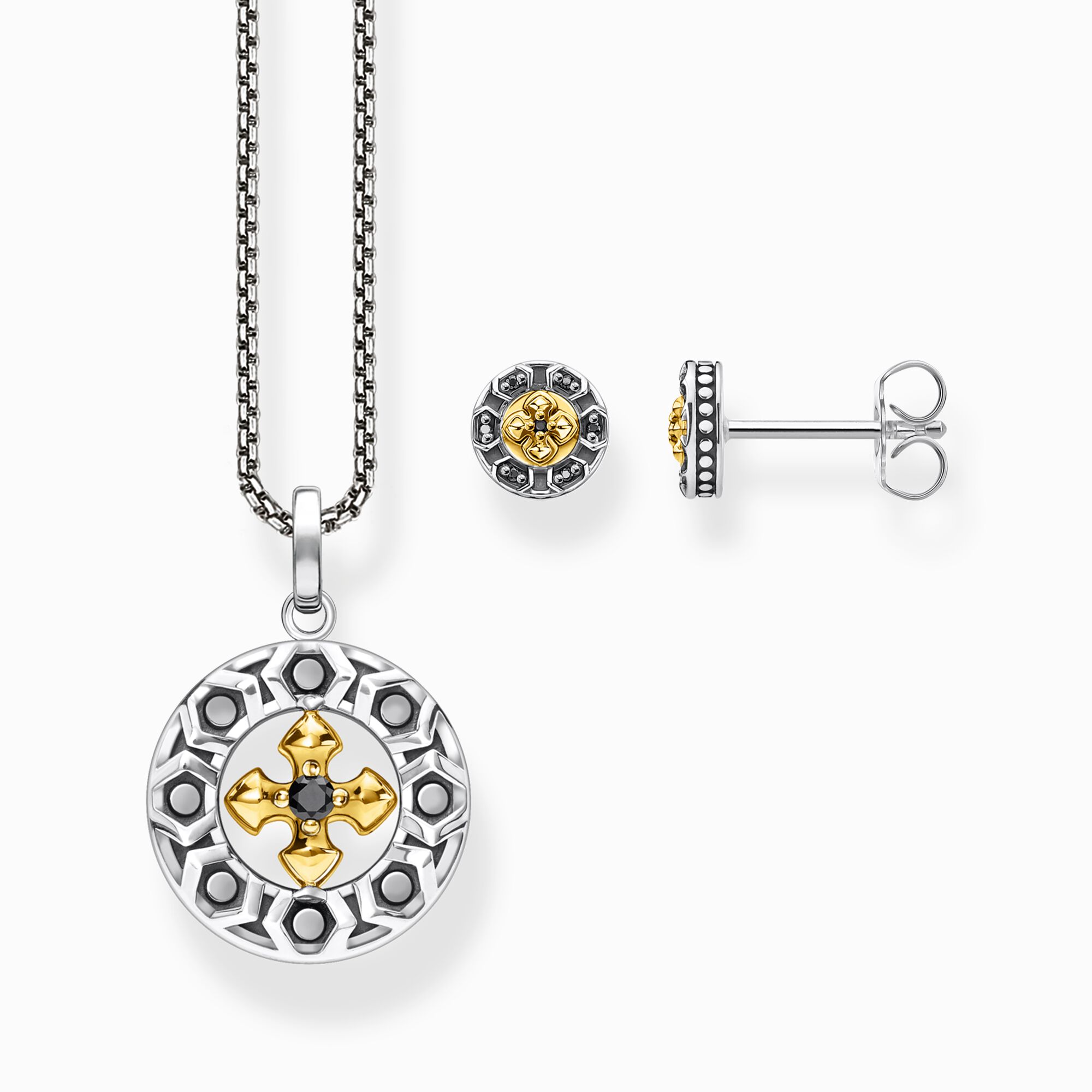 Jewellery set cross gold-silver from the  collection in the THOMAS SABO online store