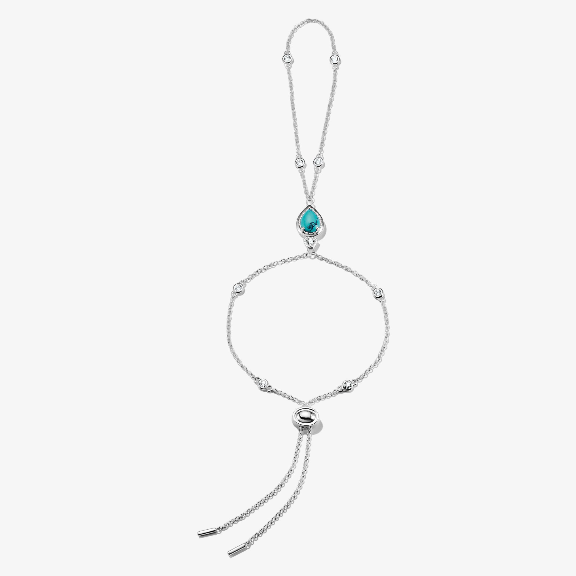 THOMAS SABO Armband Türkiser Stein Elyndra Silber, Sterlingsilber, Größe: 19 cm, Damen
