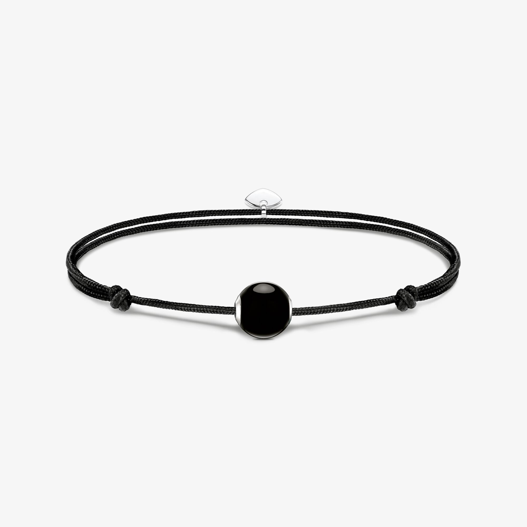 THOMAS SABO Bracelet Karma Secret avec noir bead en obsidienne poli, Argent sterling, Taille: 22 cm, femme