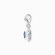 Charm pendant flower with blue stone silver from the Charm Club collection in the THOMAS SABO online store