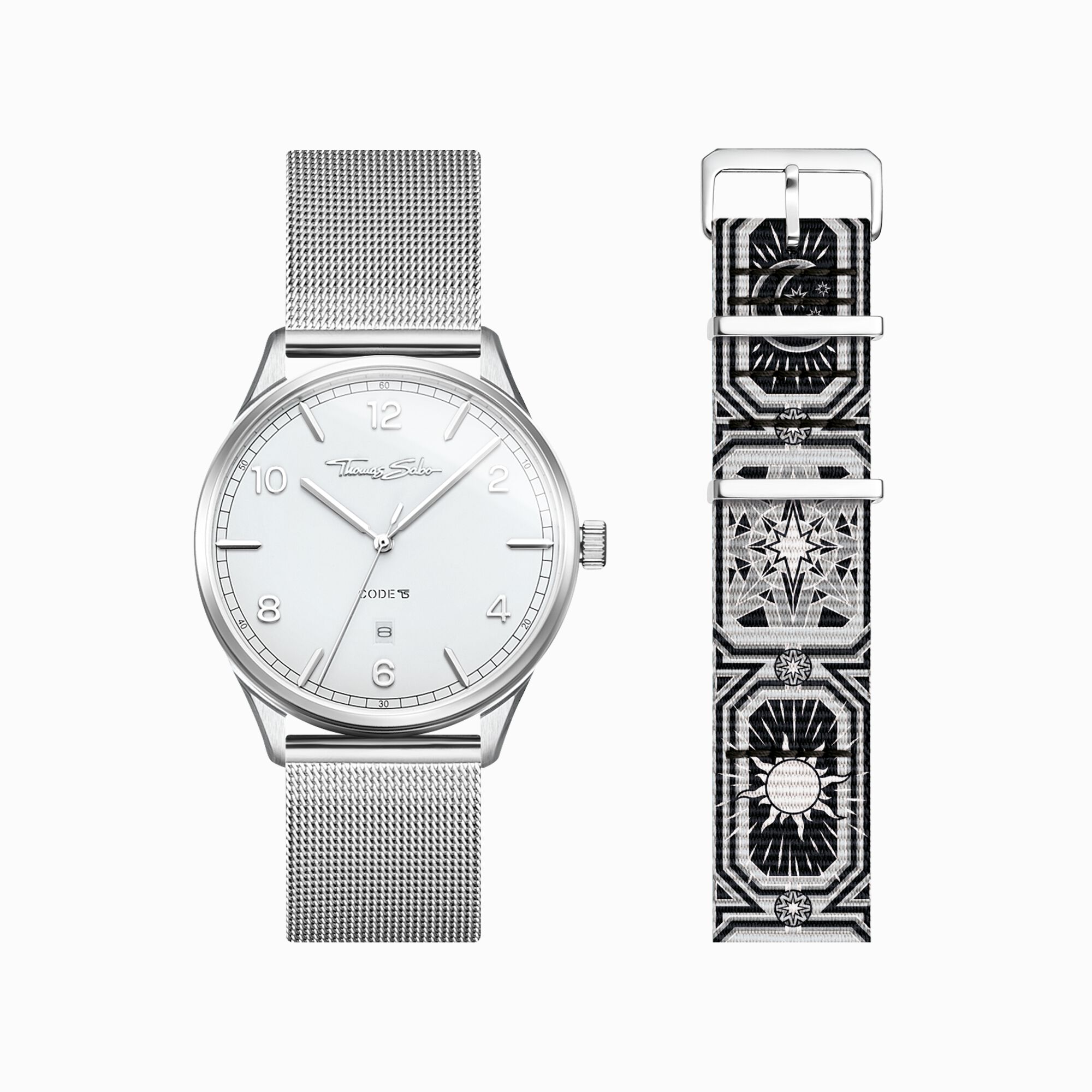 Set Code TS reloj blanco y correa cielo nocturno negro de la colección  en la tienda online de THOMAS SABO