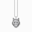 Silver blackened pendant wolf&#39;s face with stones from the  collection in the THOMAS SABO online store