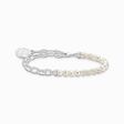 Membre Bracelet Charm avec perles blanches et Charmista m&eacute;daille argent de la collection Charm Club dans la boutique en ligne de THOMAS SABO