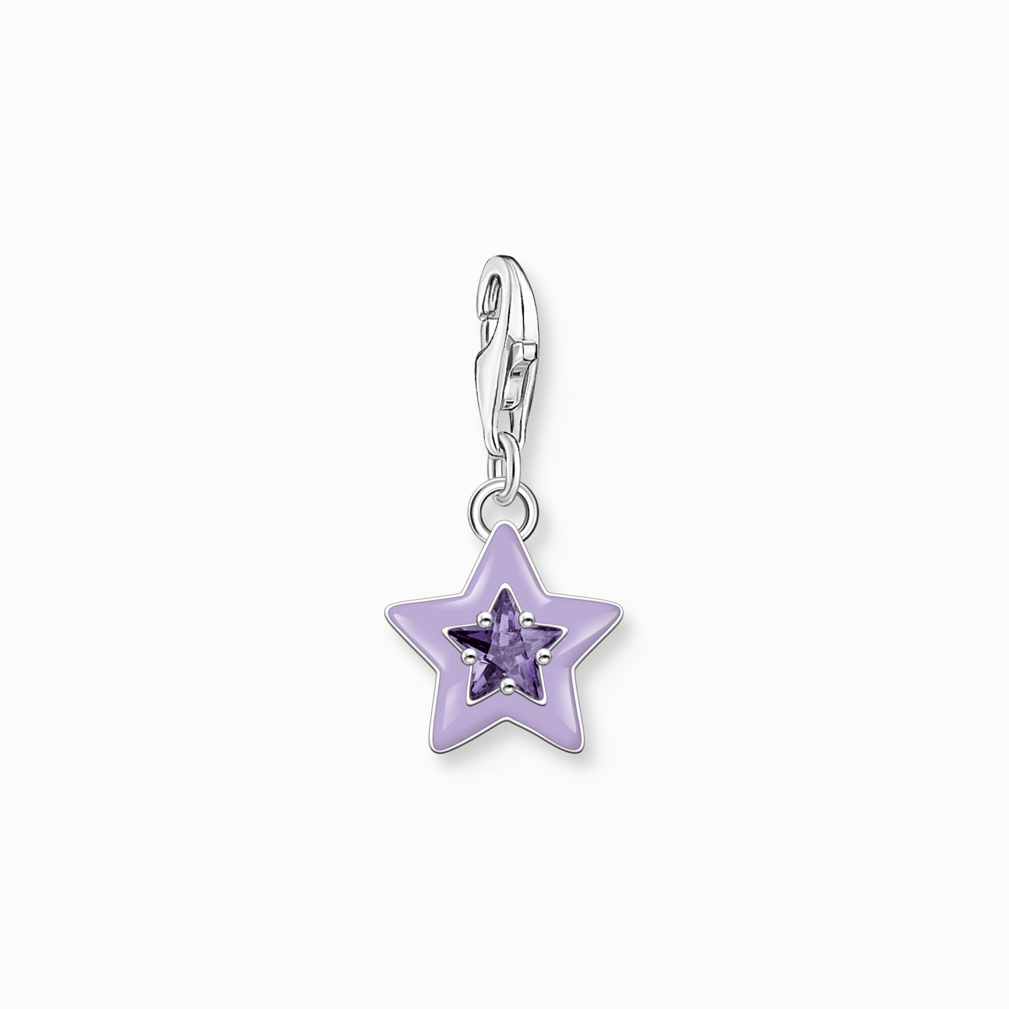 Charm pendant star with amethyst-coloured stones and cold enamel silver from the Charm Club collection in the THOMAS SABO online store