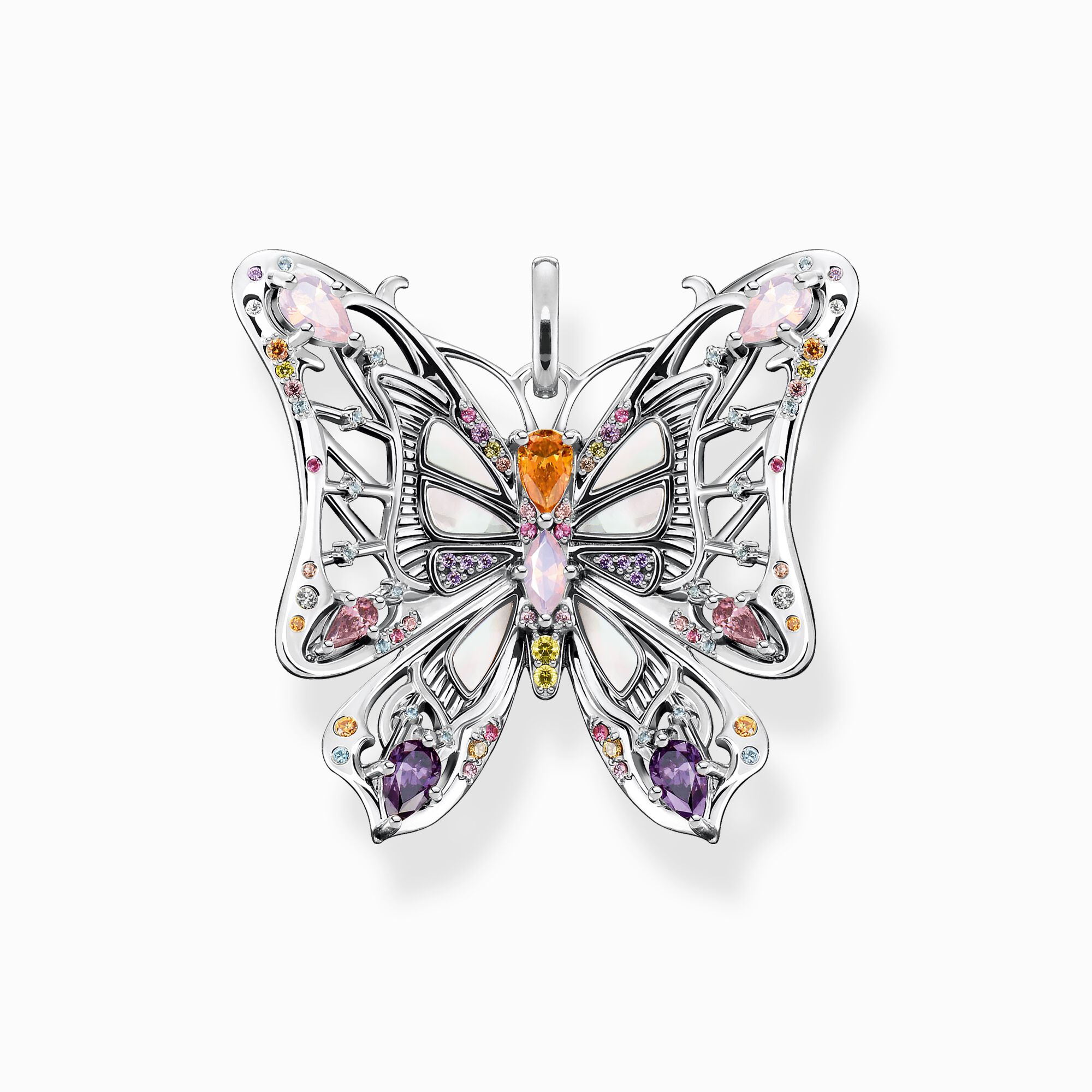 Pendant butterfly colourful stones silver from the  collection in the THOMAS SABO online store