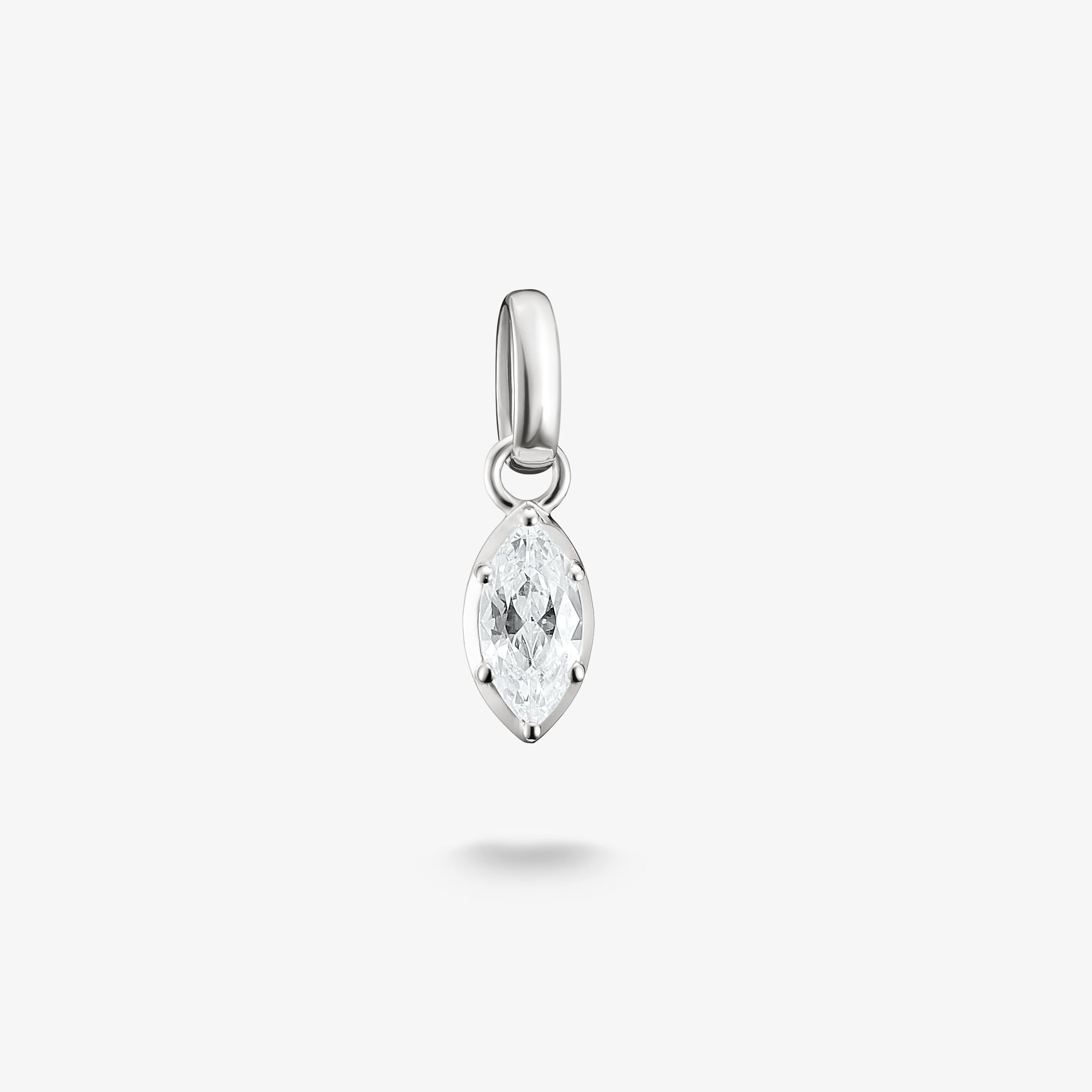 THOMAS SABO Charm-hängsmycke födelsesten april Connect Silver, 925 sterlingsilver, Storlek: one size, Unisex