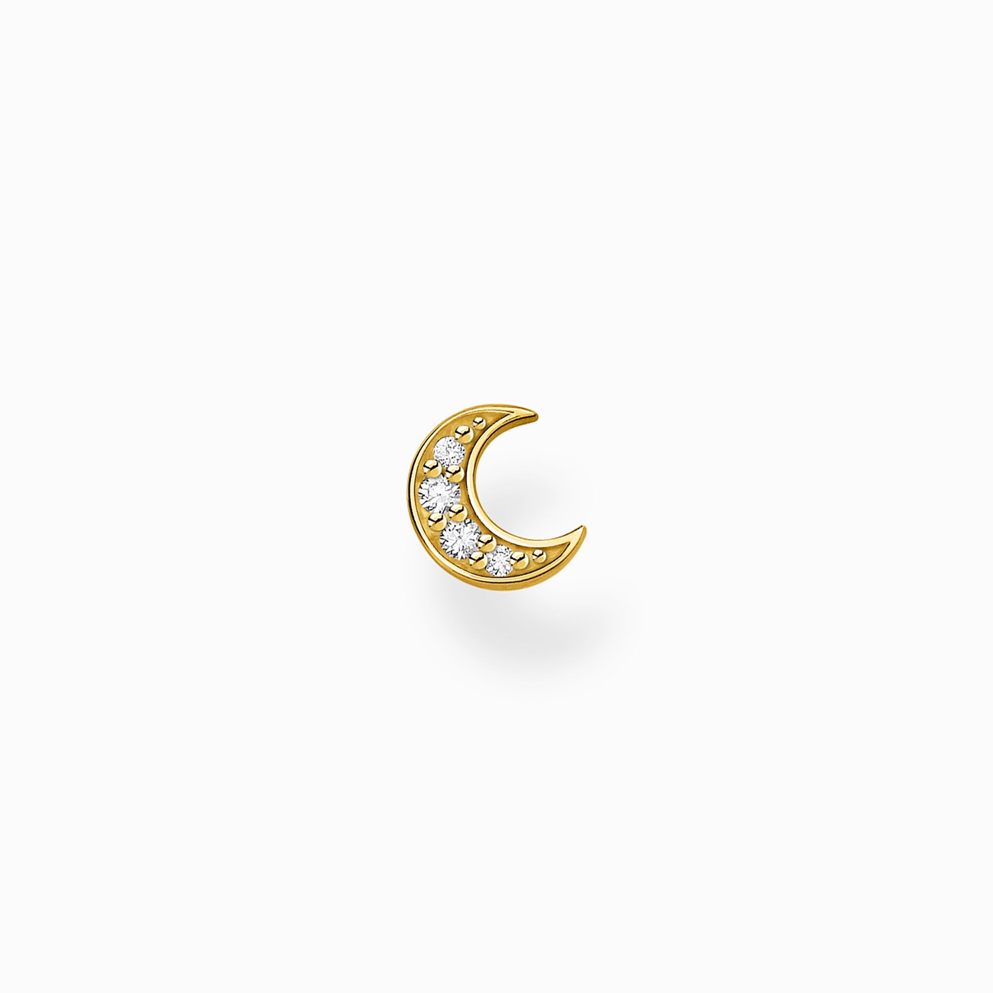 Single ear stud moon pav&eacute; gold from the Charming Collection collection in the THOMAS SABO online store