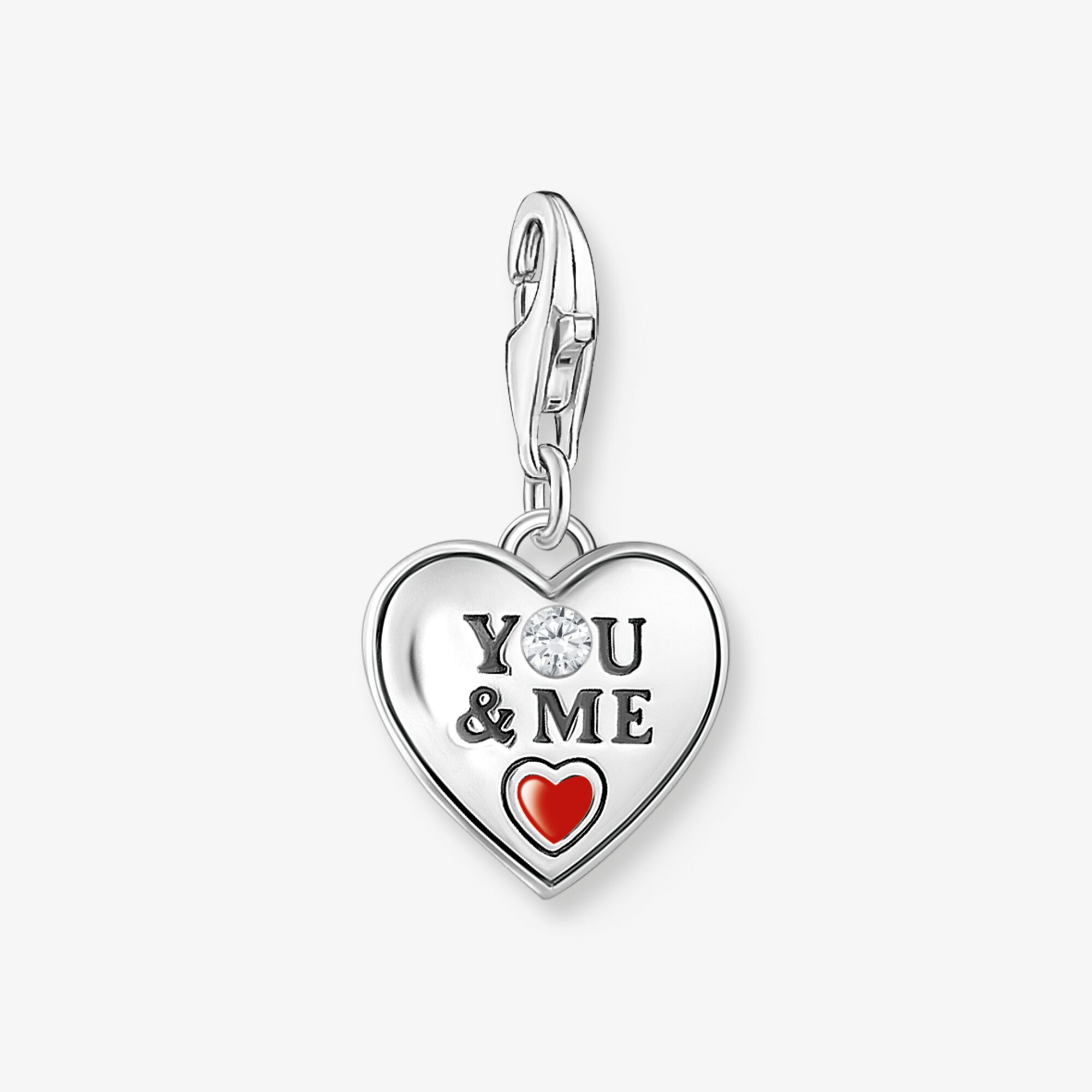 THOMAS SABO Pendentif Charm cœur YOU & ME argent, Argent sterling, Taille: one size, femme