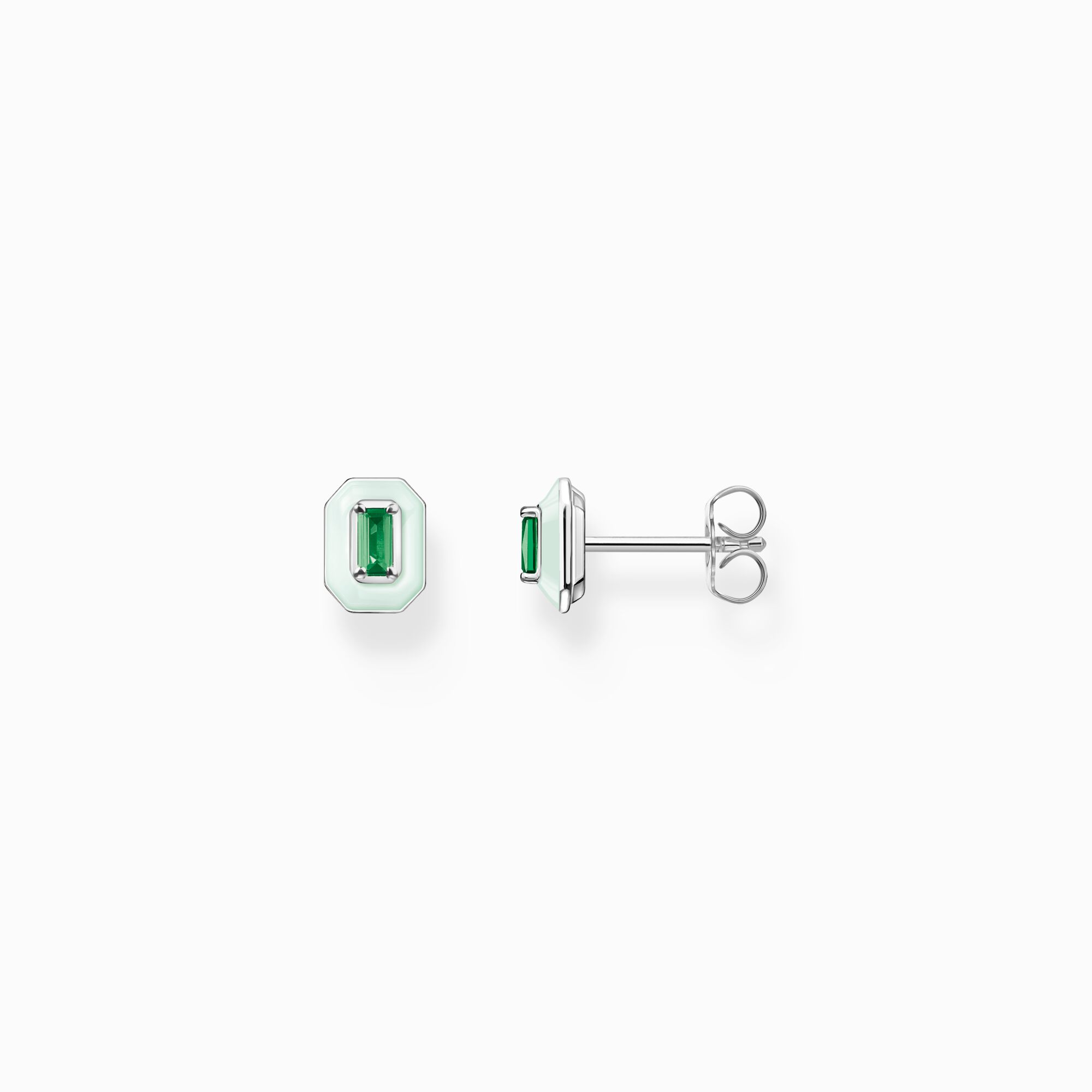 Ear studs with green stone silver from the Charming Collection collection in the THOMAS SABO online store