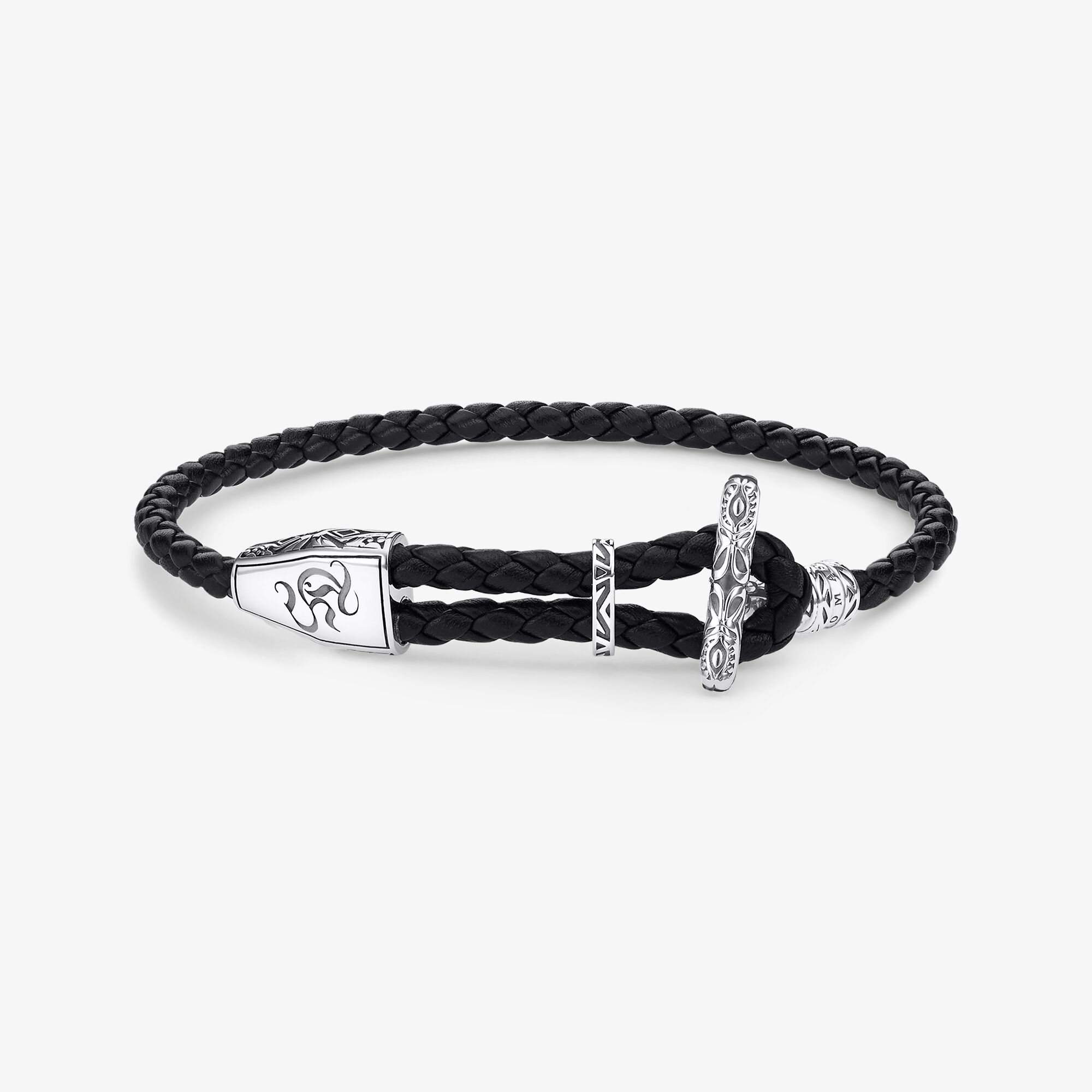 THOMAS SABO Lederarmband Ornament, Sterlingsilber | Leder, Größe: L25V, Unisex