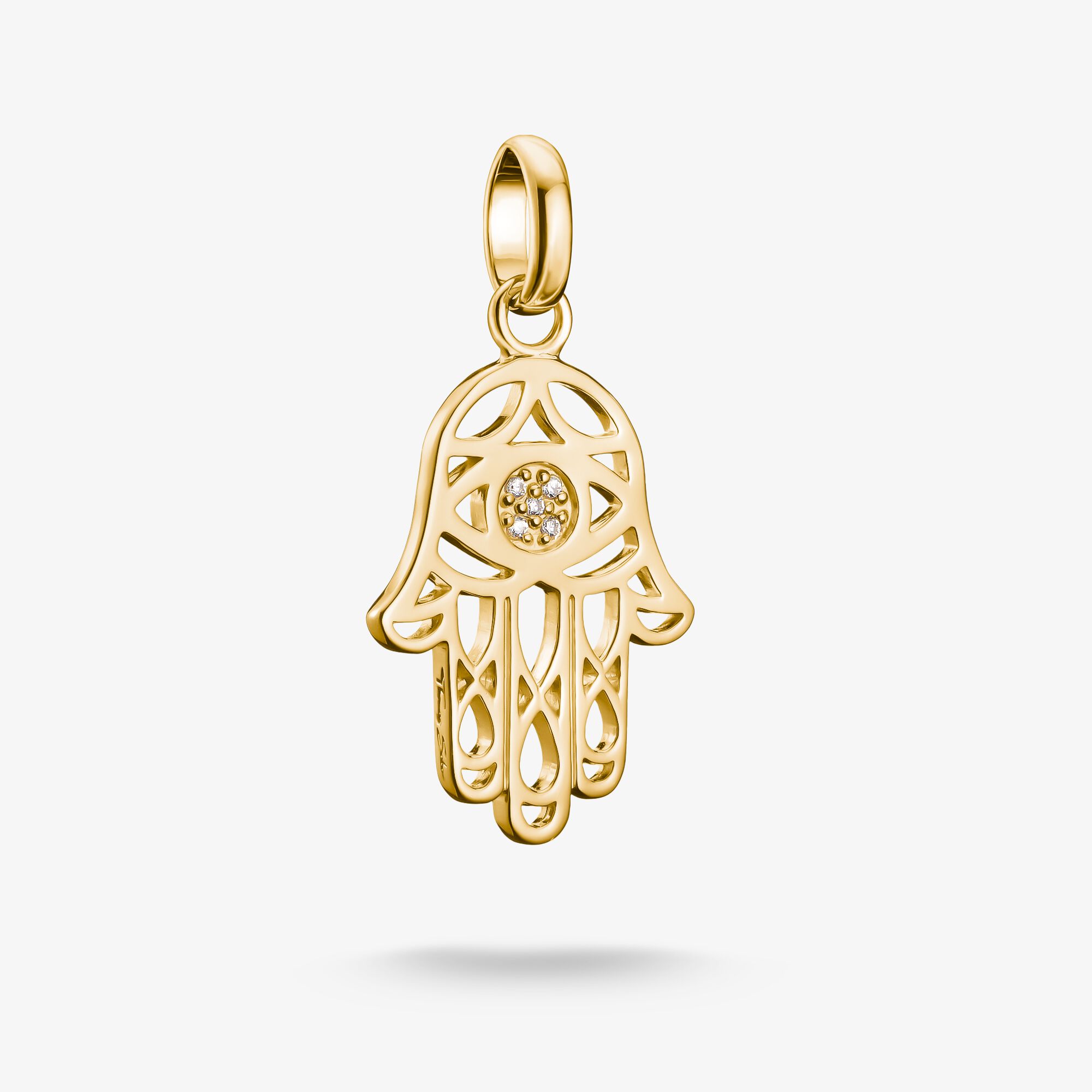 THOMAS SABO Pendentif Charm main Hamsa Connect plaqué or, Argent sterling doré or jaune, Taille: one size, femme