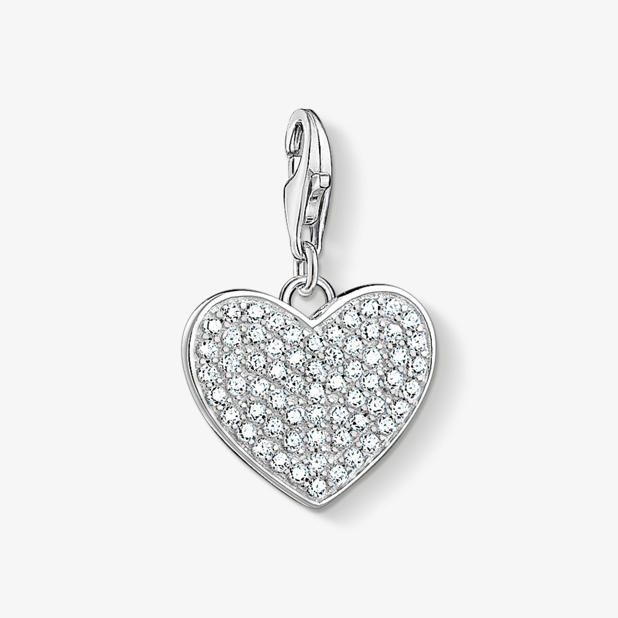 THOMAS SABO Charm-hängsmycke hjärta pavé, 925 sterlingsilver, Storlek: one size, för damer
