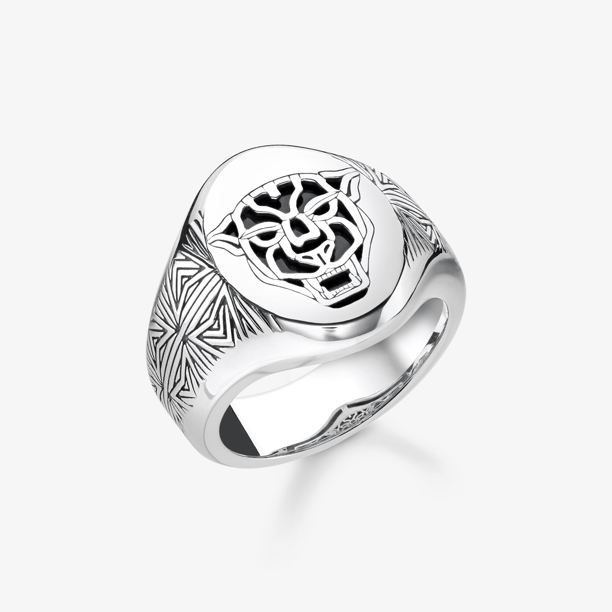 THOMAS SABO Ring Black Cat, Sterlingsilber, Größe: 56, Unisex
